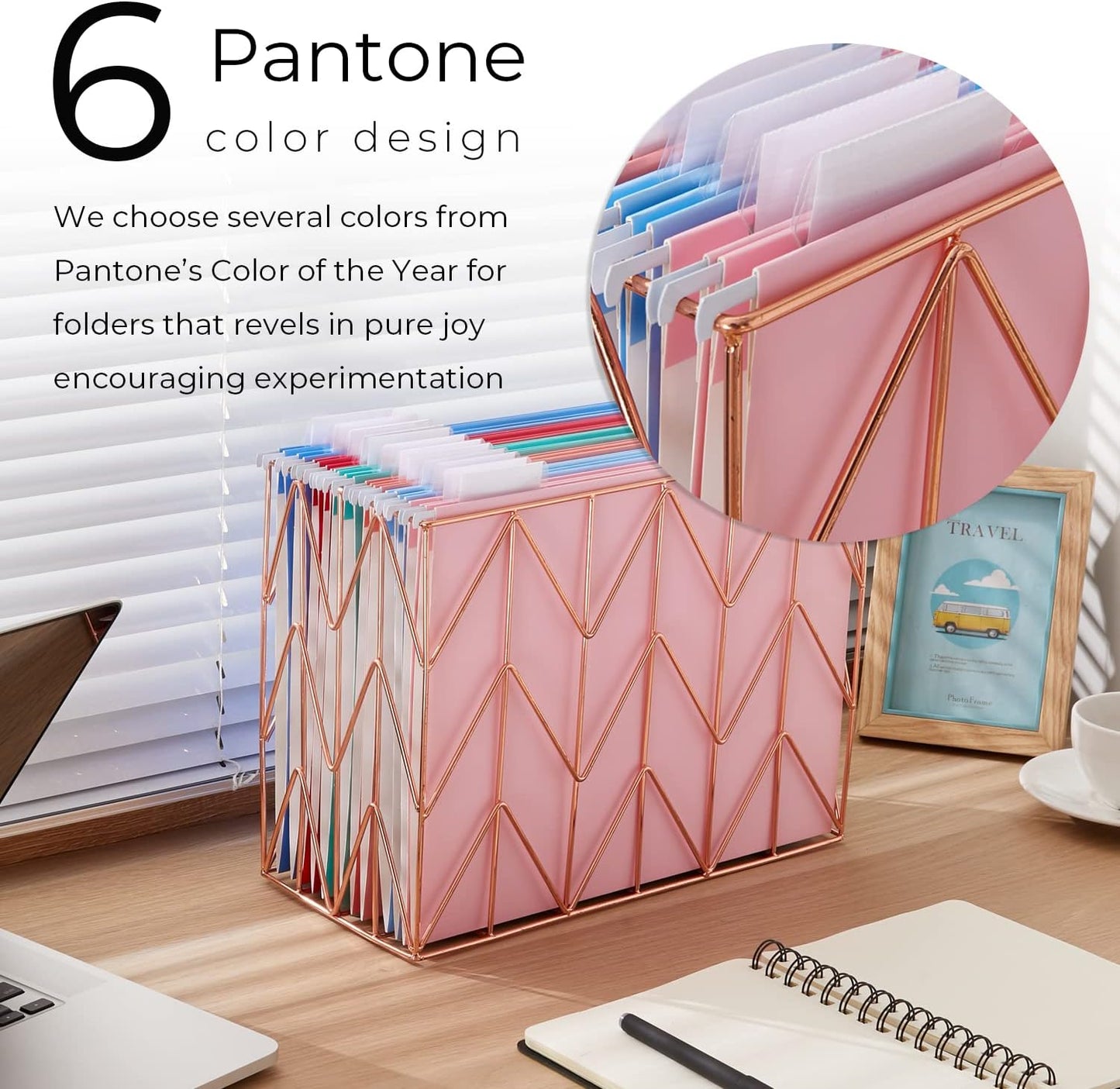 Y YOMA 12 Pack Colored Hanging File Folders Letter Size Decorative Hanging Folder Cute Pretty File Folder Organizer for Filing Cabinet Office Home with 1/5-Cut Adjustable Tabs, 6 Selected Color