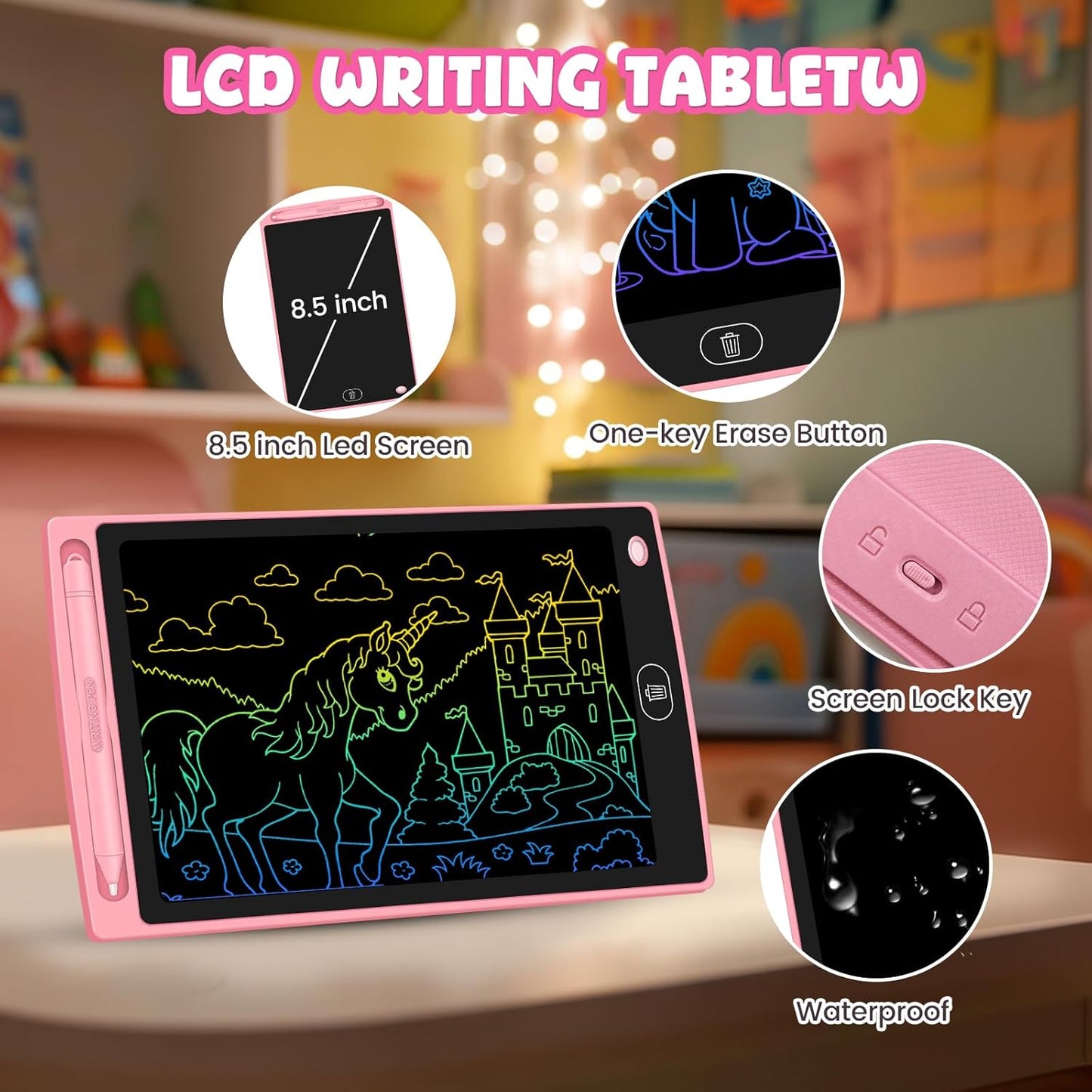 20 Pack LCD Writing Tablet for Kids - Erasable and Reusable Toddler Doodle Board in 8.5 inch, Ideal Drawing Pad for Learning Toy for Ages 3-8, Gift for Girls Boys (20 Pack)