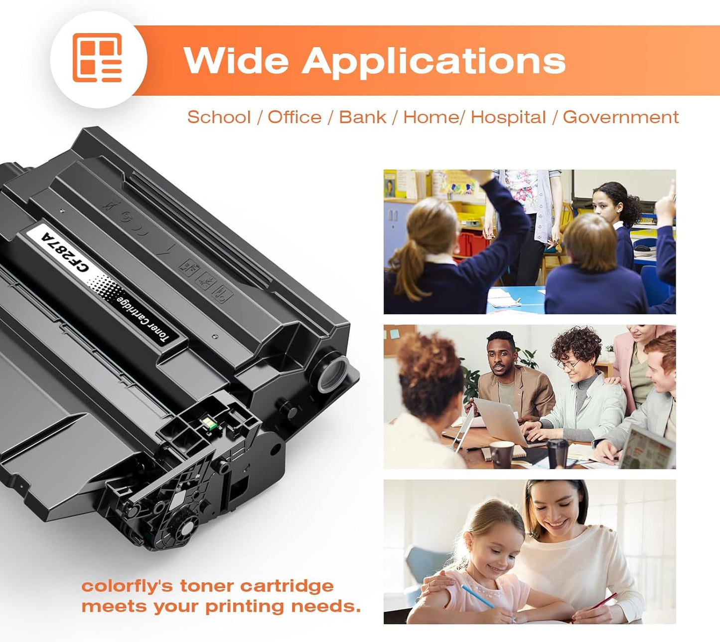 87A CF287A Toner Cartridge Compatible with HP CF287A 87A Toner Cartridge Black for Laserjet Enterprise M506 M506dn M506n M506x M501n M501dn M527f M527dn M527z Printer(2 Pack)