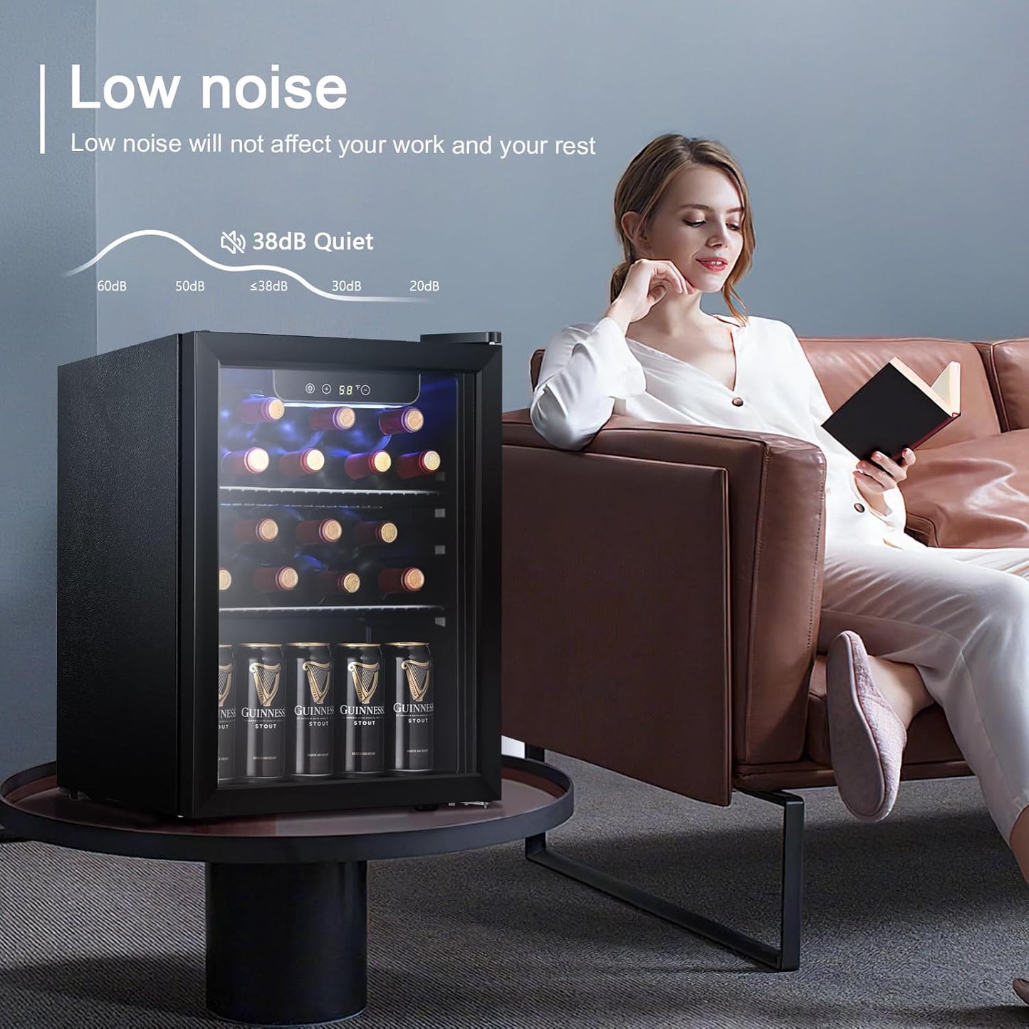 Antarctic Star Beverage Refrigerator Cooler 68 Can, Mini Fridge with Glass Door for Beer Drinks Wine,Freestanding Small Fridge with Electronic Temperature Control for Home and Bar,1.7 cu.ft