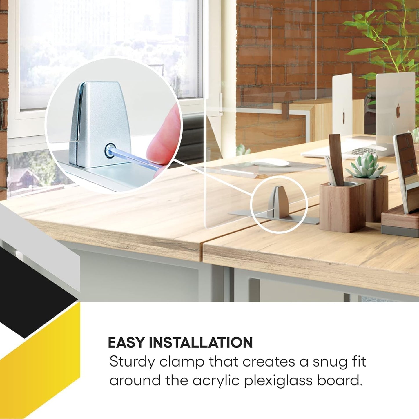 OBEX Acrylic Free Standing Screen, Divider for Desk Privacy Home & Office Partitions for Table Top Workstation, Portable Cubicle Panel for Work, 18" x 72", Frosted