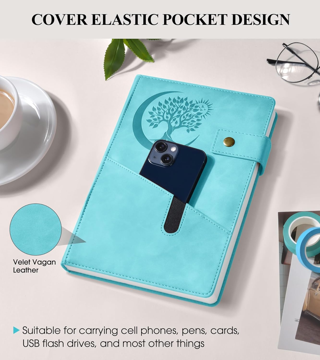 365 Page Thick Lined Journal Notebook for Men Women, B5 Large Leather Journals for Writing, Hardcover Notebooks for Work, School, Note Taking, Business, Travel Diary, College Ruled 7.6" x 10"