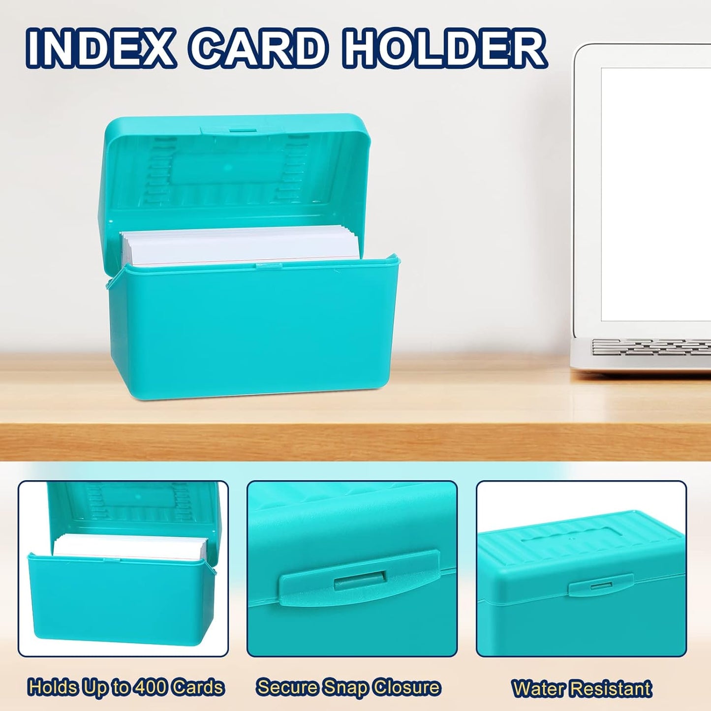 Fuutreo 12 Pack 3x5 Organizer Index Card Box Flash Note Index Card Holder Case for Recipes Addresses(Bright Colors)