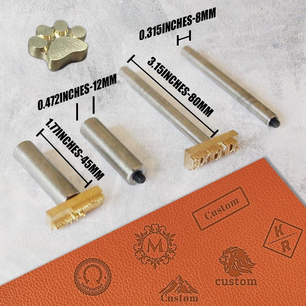 Custom Leather Stamp Personalized Leather Brass Embossing with Text Image Logo