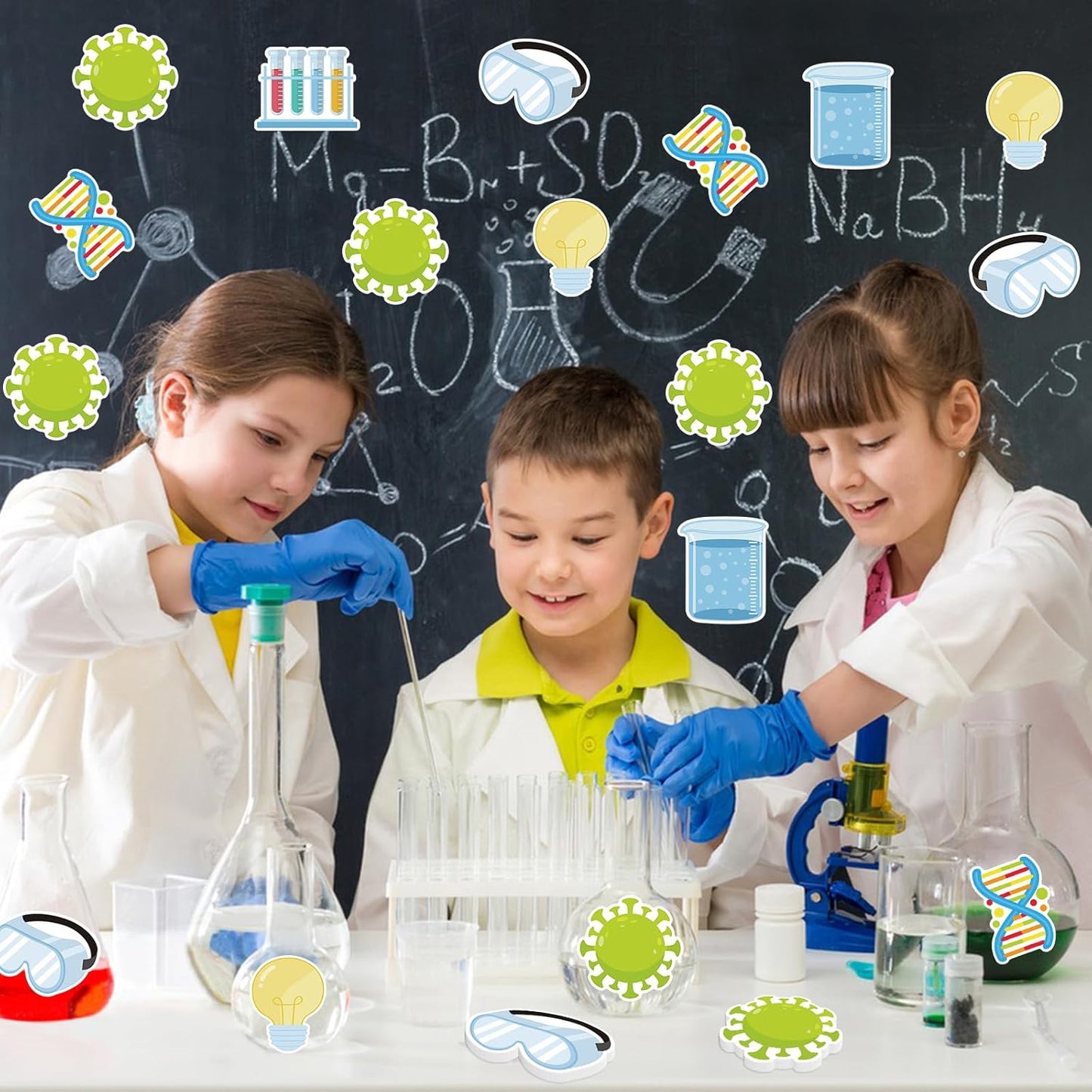 600 Pieces Science Sticky Notes, Self Stick Science Lab Notepads Funny Test Tube Light Bulb Microscopes Science Memo Pad for Teachers Students Science Week Party Favor School Supplies