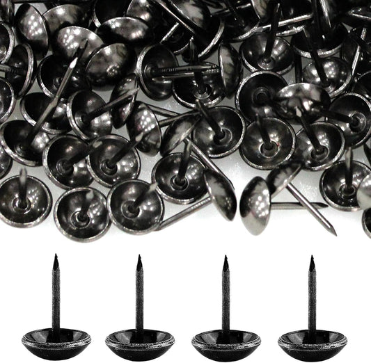 500Pcs Upholstery Tacks, BetterJonny Decorative Furniture Nails Pins 17X11MM Black Metal Thumb Tacks for Upholstered Furniture Cork Board, Home Decor