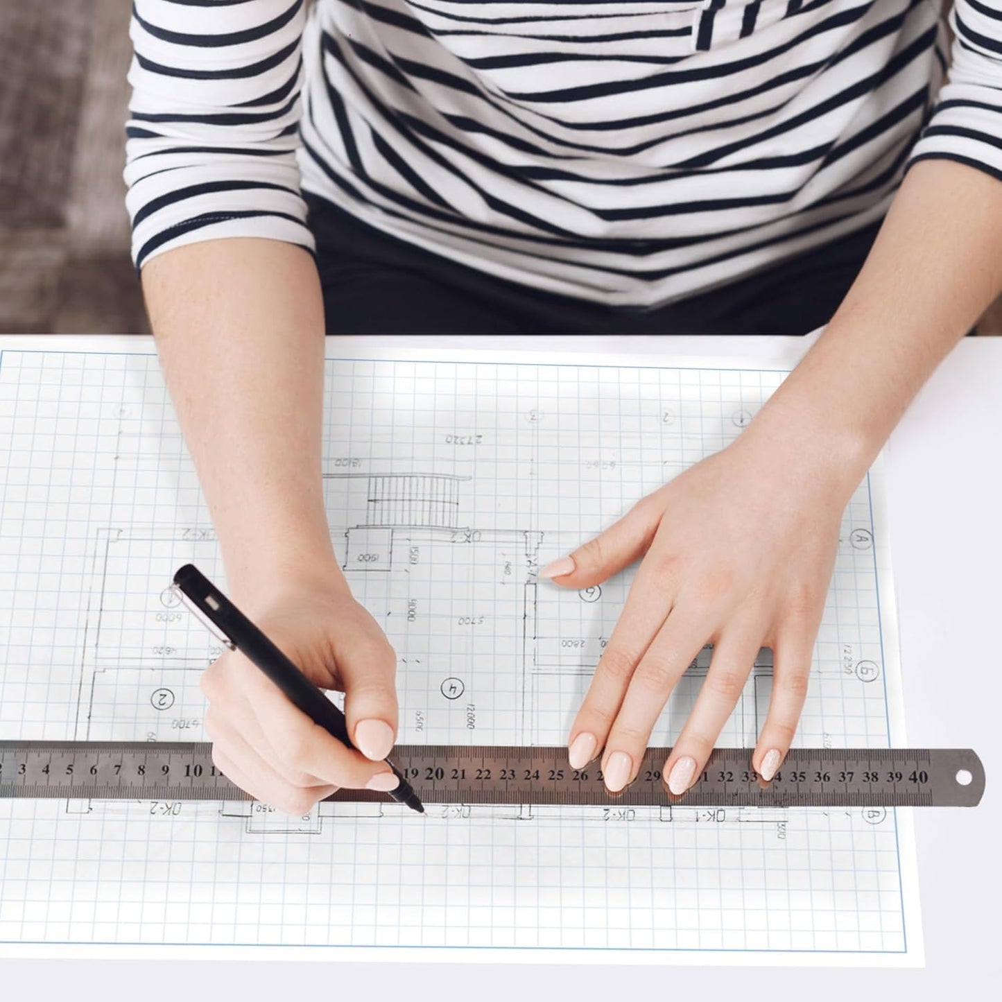 Graph Paper Pad for Blueprint Drawings, Drafting, Engineering Drawing, and Planning - Graph Paper 11x17 Blueprint Quadrille Grid Paper Pads with Blue Lines, High Brightness 50 Sheets (5-Pack)