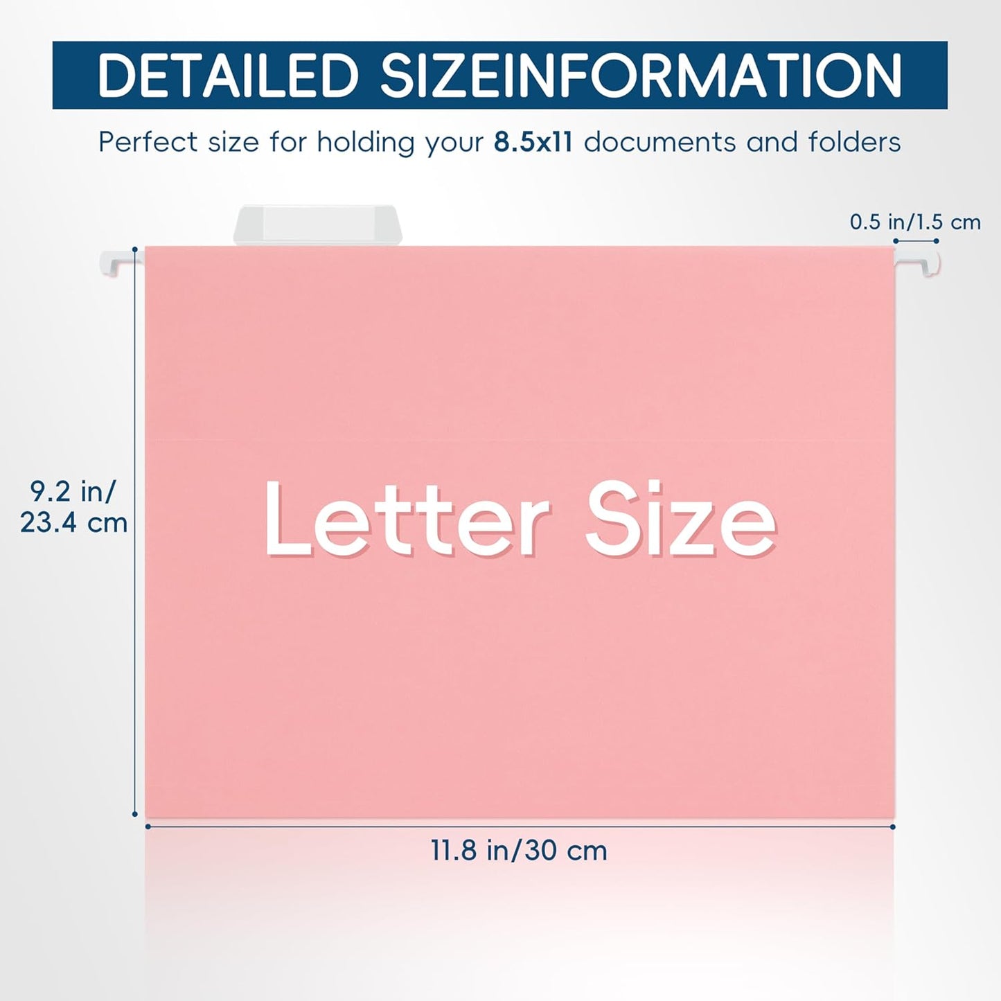 Hanging File Folders, 25 Pack Letter Size File Folders with 1/5-cut Tabs, Office Essentials for Filing Cabinet & Desk Storage