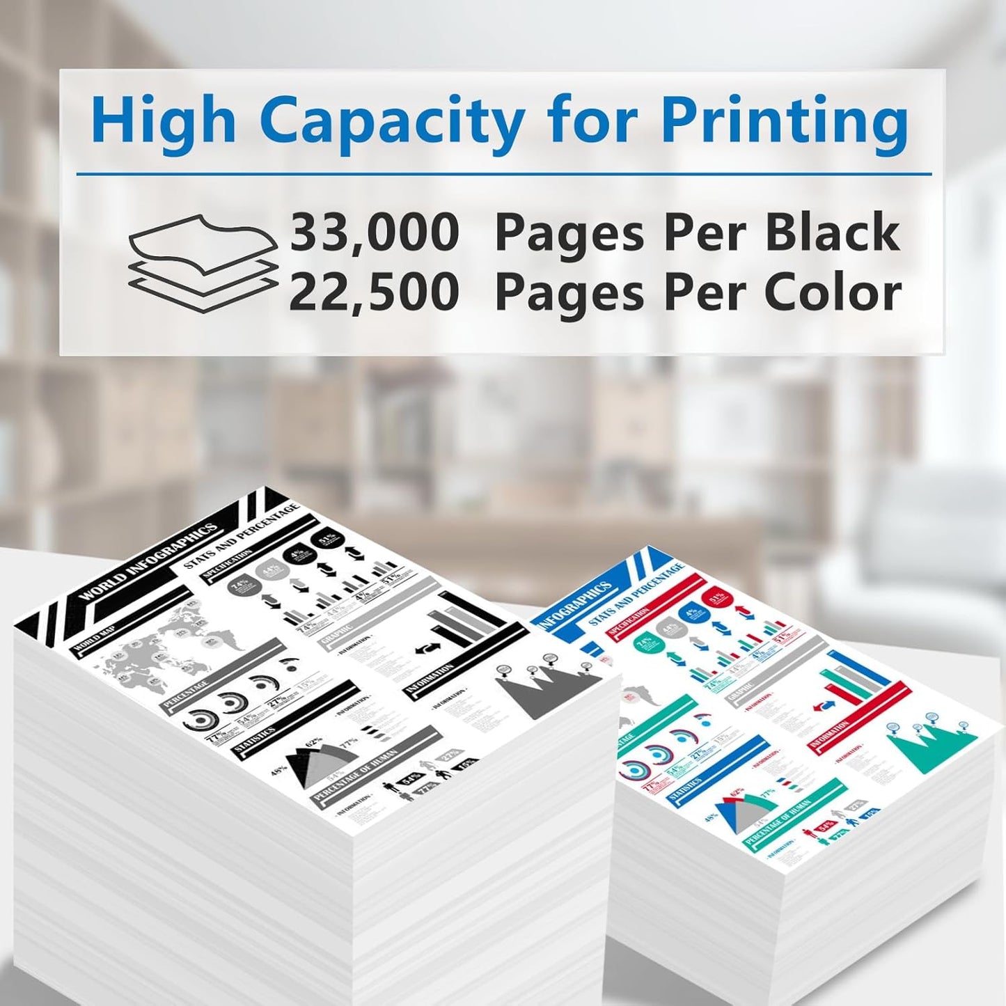 MP C6003 High Capacity Toner Cartridge Replacement for Ricoh Aficio MP C6003 MP C4503 MP C5503 MP C4504 MP C4504ex MP C5504 MP C6004 MP C6004ex MP C6503 Printers (841849 841851 841852 841850)