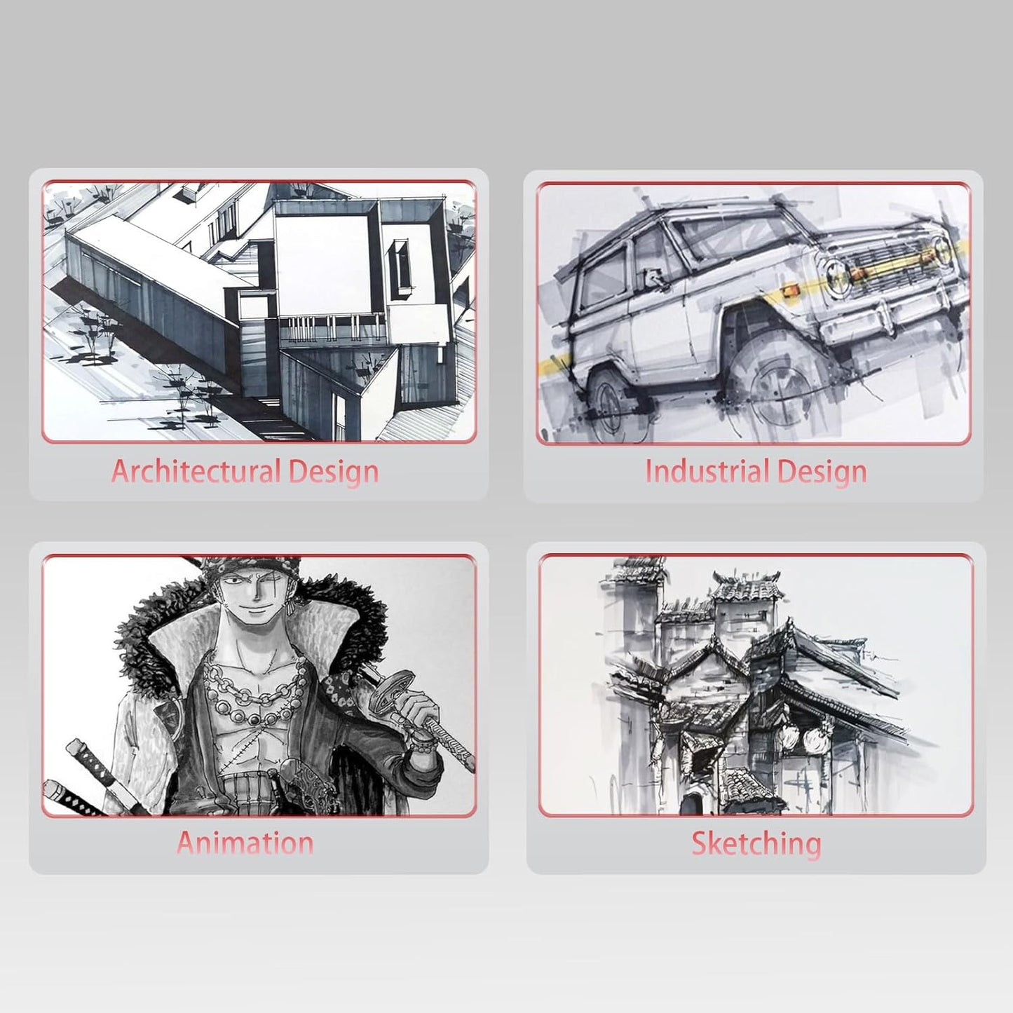 Gray Grey Alcohol Markers Brush Tip, 20pc Cool Warm Grey Markers Set for Adults Artist Coloring Book Shading Layering Drawing Sketching Brush Chisel Tips Gifts