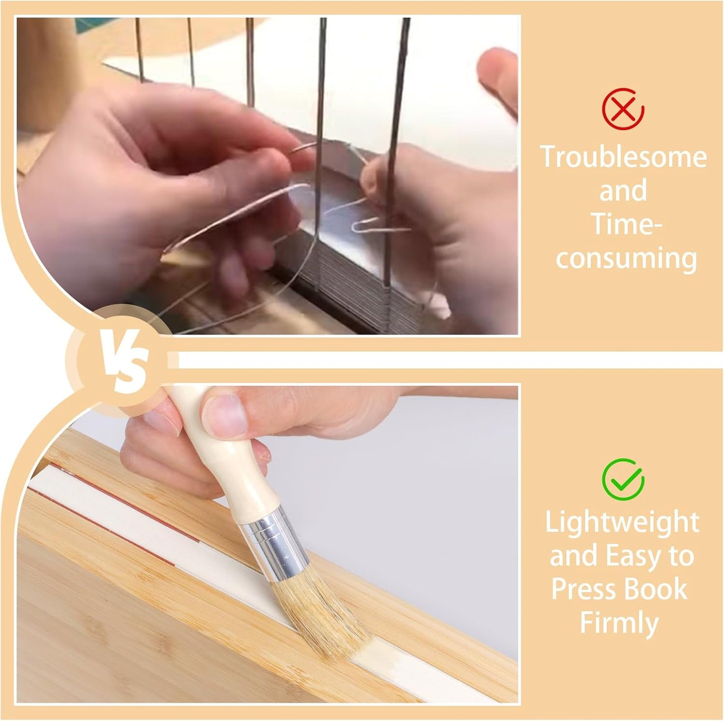 35 PCS Book Press Bookbinding Kit, 15.5" X 11.6" Large Wooden Bamboo Book Binding Tool, Portable Press Materials for Handmade DIY Flower