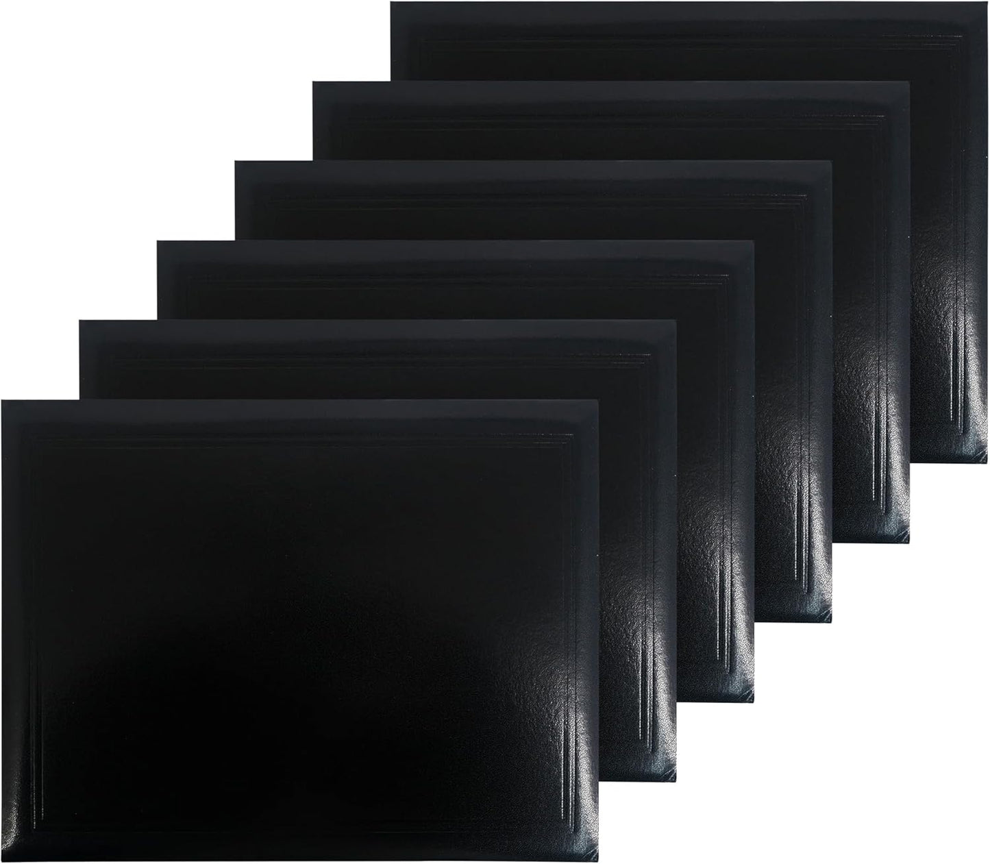 GraduationMall 8.5"x11" Smooth Padded Diploma Cover Certificate Holder Black,6-Packs