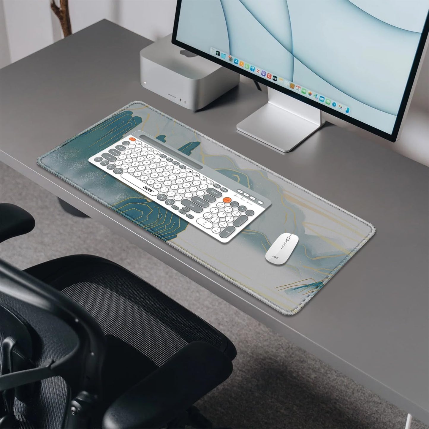 Gold Mountains Mouse Pad,Extended Mountainous Mousepad Desk Pad with Stitched Edges,Non-Slip Waterproof Rubber Base Mouse Mat for Office Computer Keyboard Laptop Home(27.5x11.8 in)