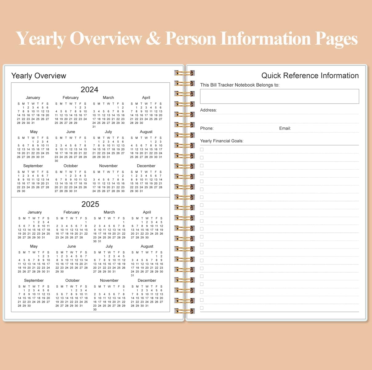 Bill Payment Tracker Notebook - Monthly Bill Organizer & Planner for Personal Budgeting Financial, Payments Checklist Organizer, 5.8" x 8.5", Rose Leaf