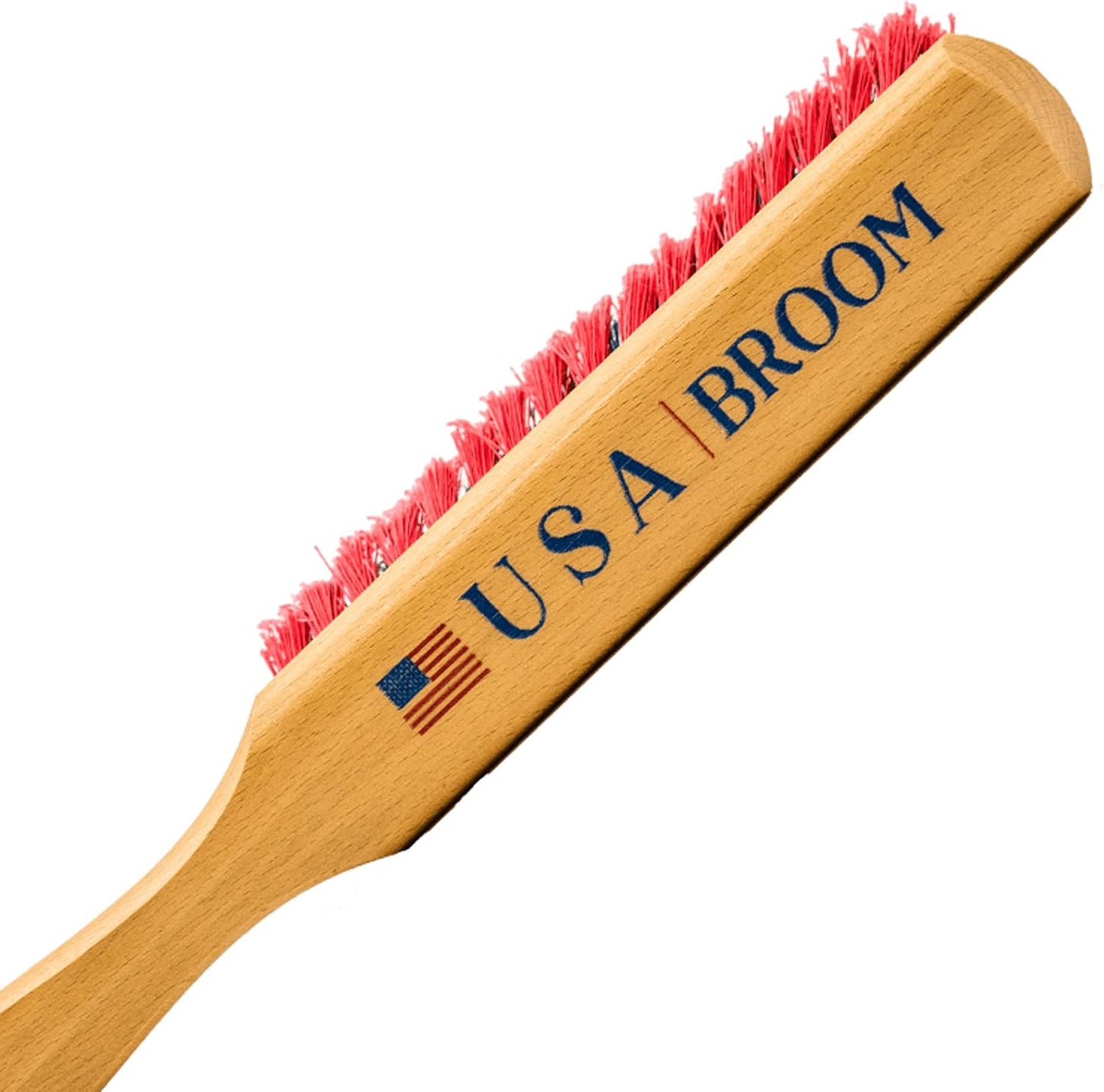 8 Inch USA Bench Broom, Counter Brush, Chemical Resistance Bristles, Two Coats of Premium Wood Lacquer, American Hardwood Handle, Wood Working Brush, Soft Fine Dust Bristles,100 Percent Made in USA