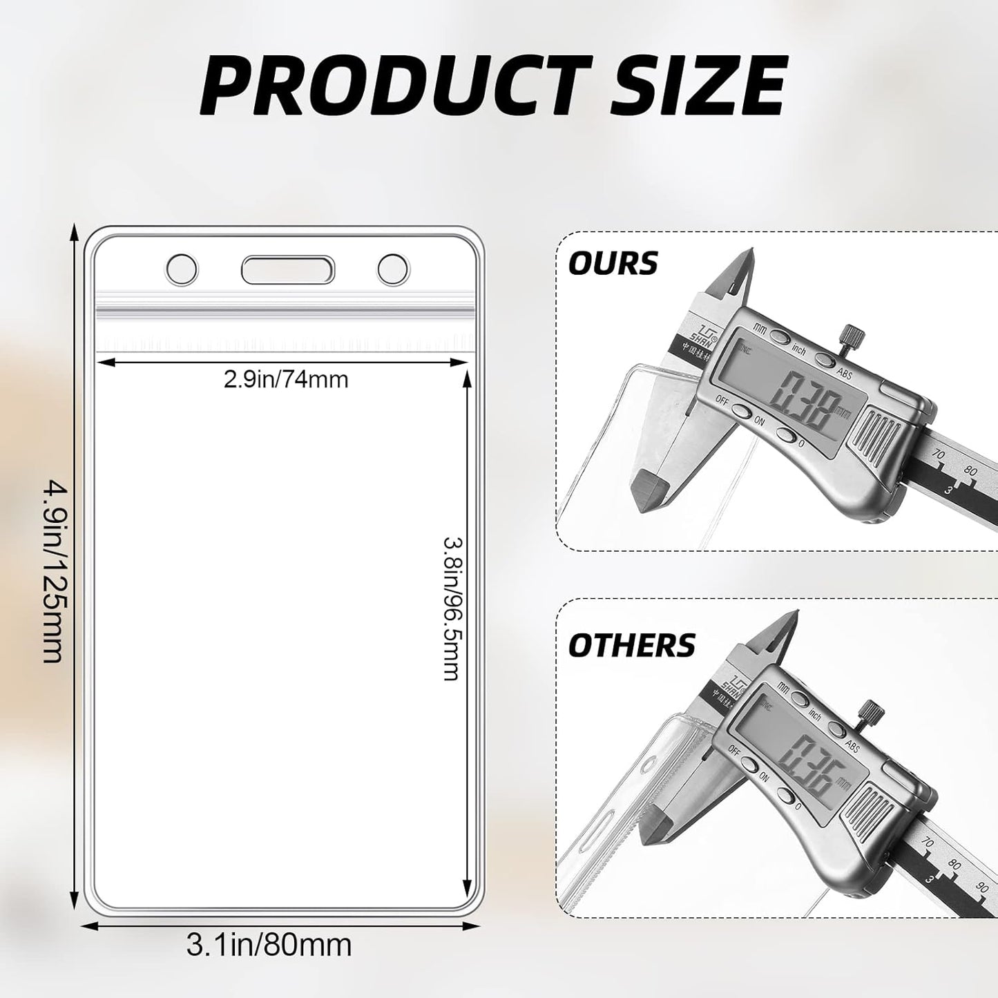 Colarr 1000 Pieces ID Badge Holders Clear ID Holder Plastic Thick Name Card Case Waterproof Name Badge Case PVC Card Cover for Student Nurses Office School (5 x 3 Inches)