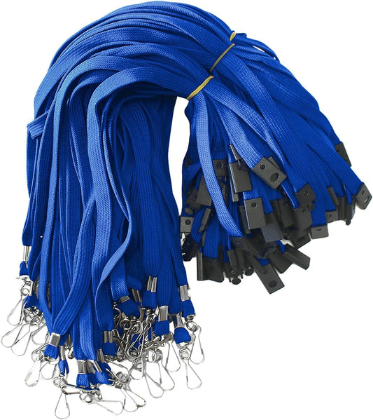 60 Pcs Breakaway Lanyards Safety Blue Lanyard with Swivel J Hook Premium Bulk Flat Lanyards 36" for ID Name Badge Holder, ID Badges Cruise, School, Students, Coach, Festival and Hang Keys