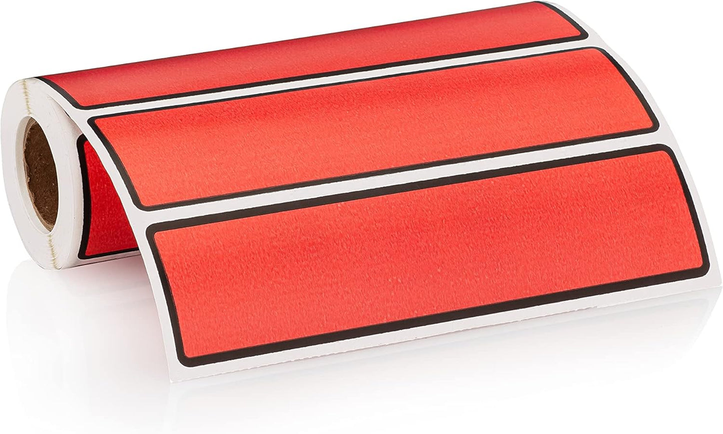 Carstens Adhesive Sticker Labels, 5 3/8” x 1 3/8”, Binder Labels for 1.5” – 4” Ring Binder Spines, Red, Roll of 200