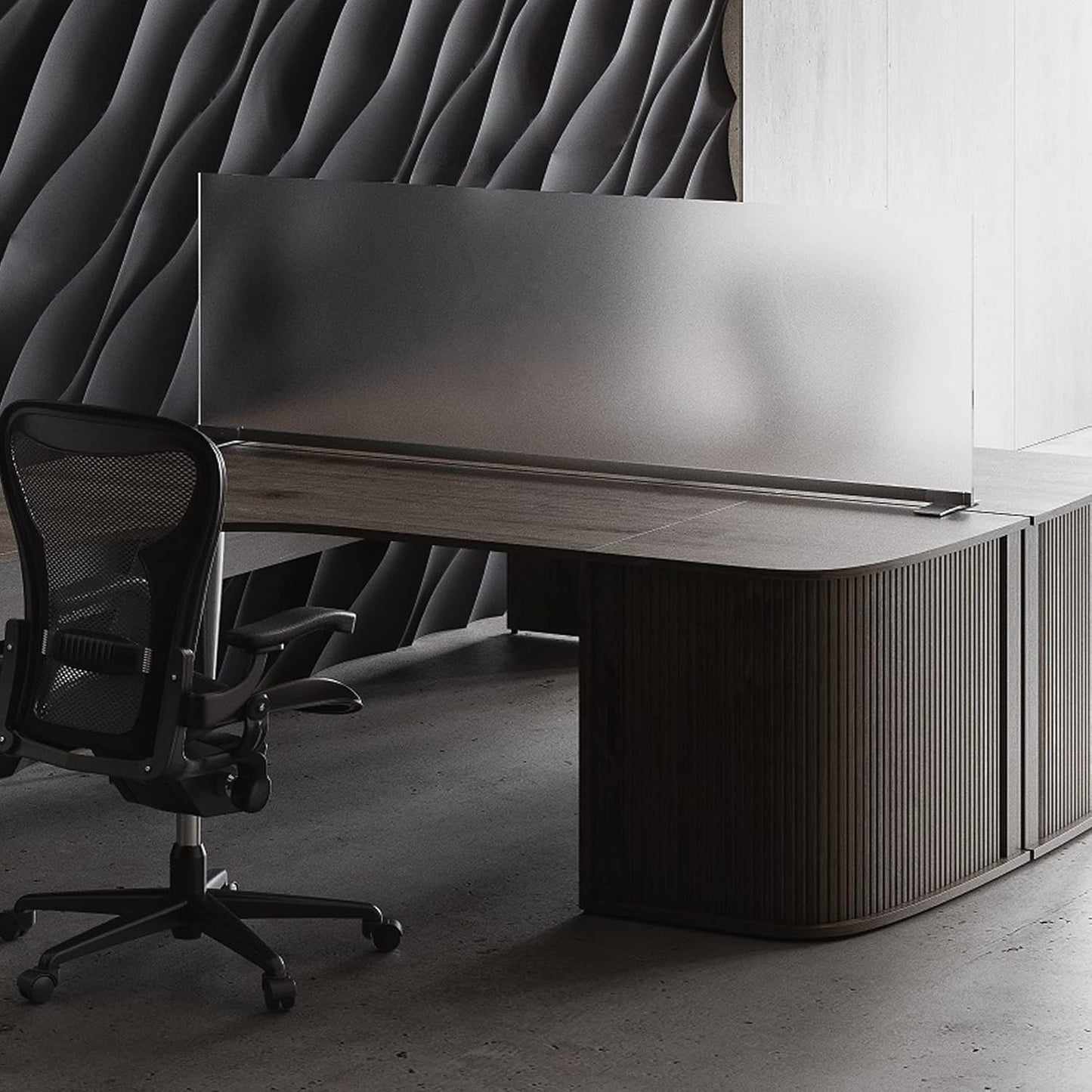 OBEX Acrylic Free Standing Screen, Divider for Desk Privacy Home & Office Partitions for Table Top Workstation, Portable Cubicle Panel for Work, 18" x 42", Frosted