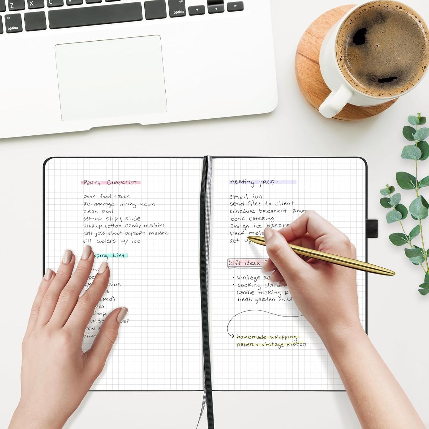 &And Per Se Graph Journal Notebook, 160 Pages, 5.7 x 8 inches College Ruled Thick Paper Notebook Journals for Writing, Grid Hardcover Notebook(1 Pack, black)