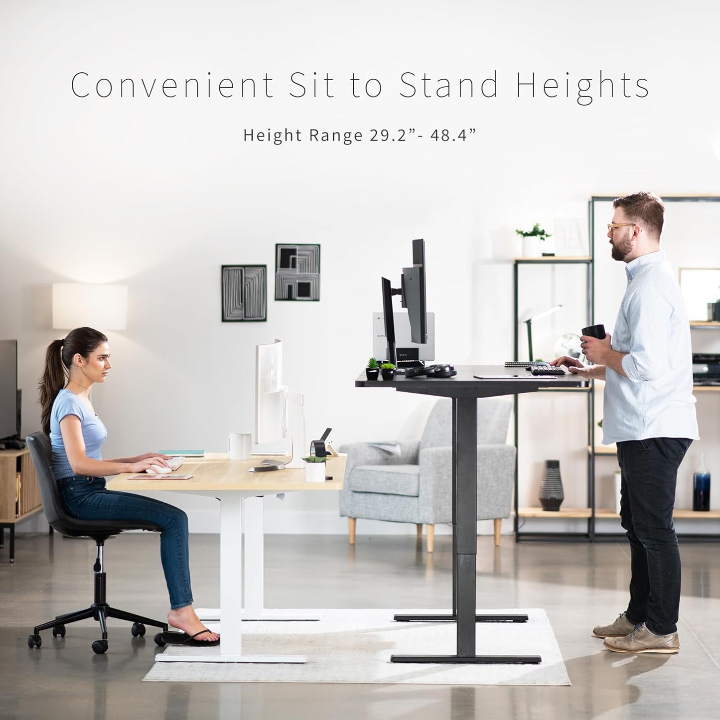 VIVO Electric 71 x 36 in Standing Desk, Memory Height Adjustment, 1B Series, Reclaimed Wood Top Gray Frame, DESK-KIT-1G7P-36