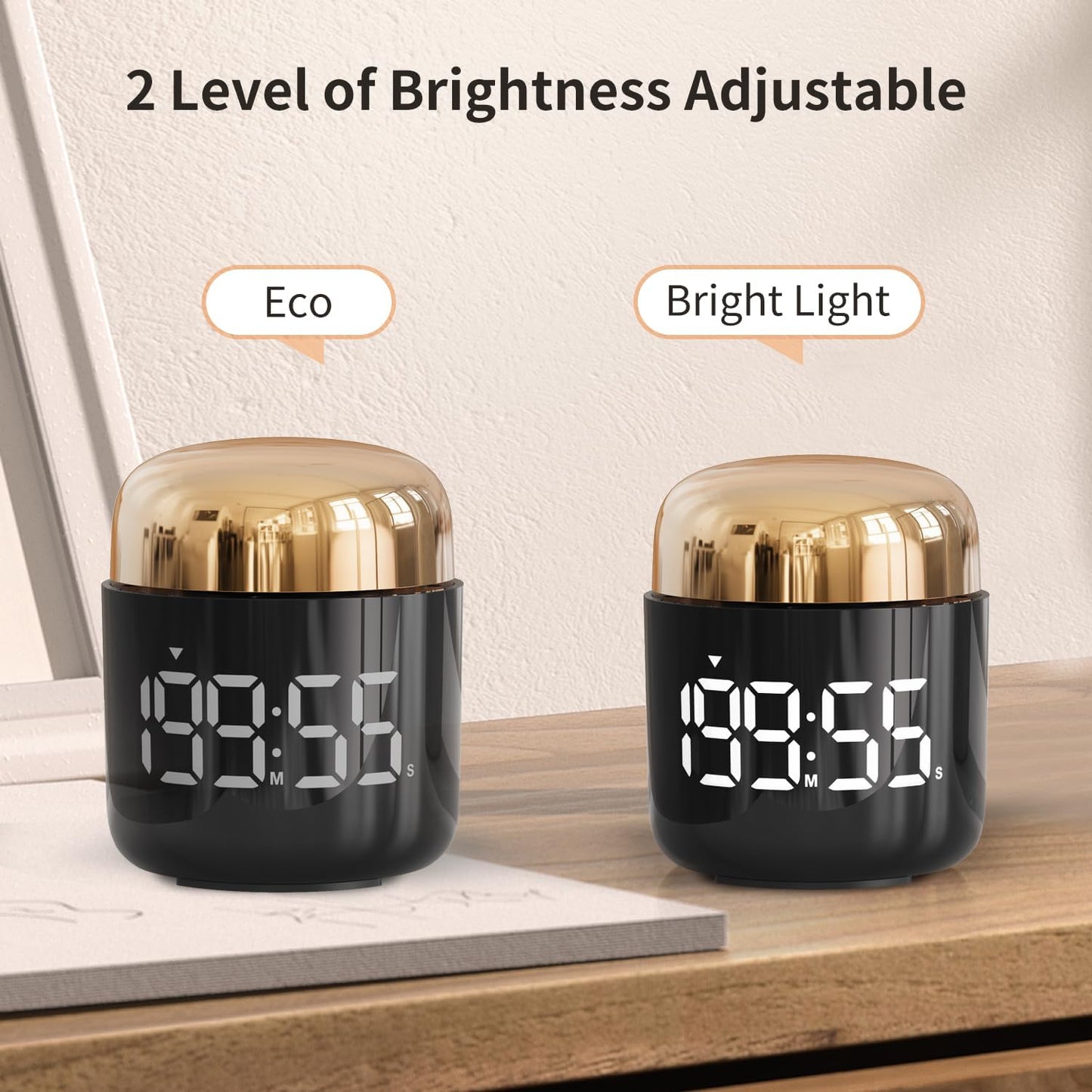 Digital Kitchen Timer,Countdown Countup Timer with Large LED Display Volume Adjustment,Timer for Cooking, Classroom Time for Kids and Teachers. (Gold)