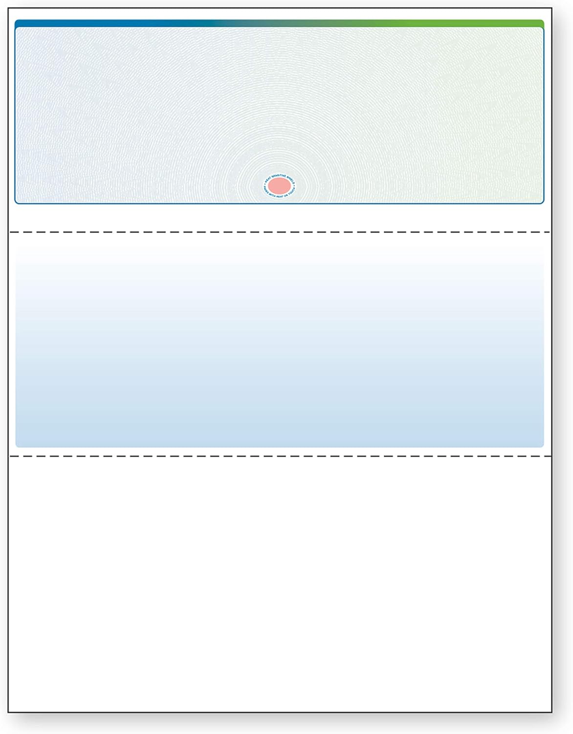 DocuGard Blue/Green Sunburst Premier Prismatic Top High Security Check Paper - QuickBooks & Laser/Inkjet Printer Compatible - 13 Security Features - 500 Blank Business Checks (04565)