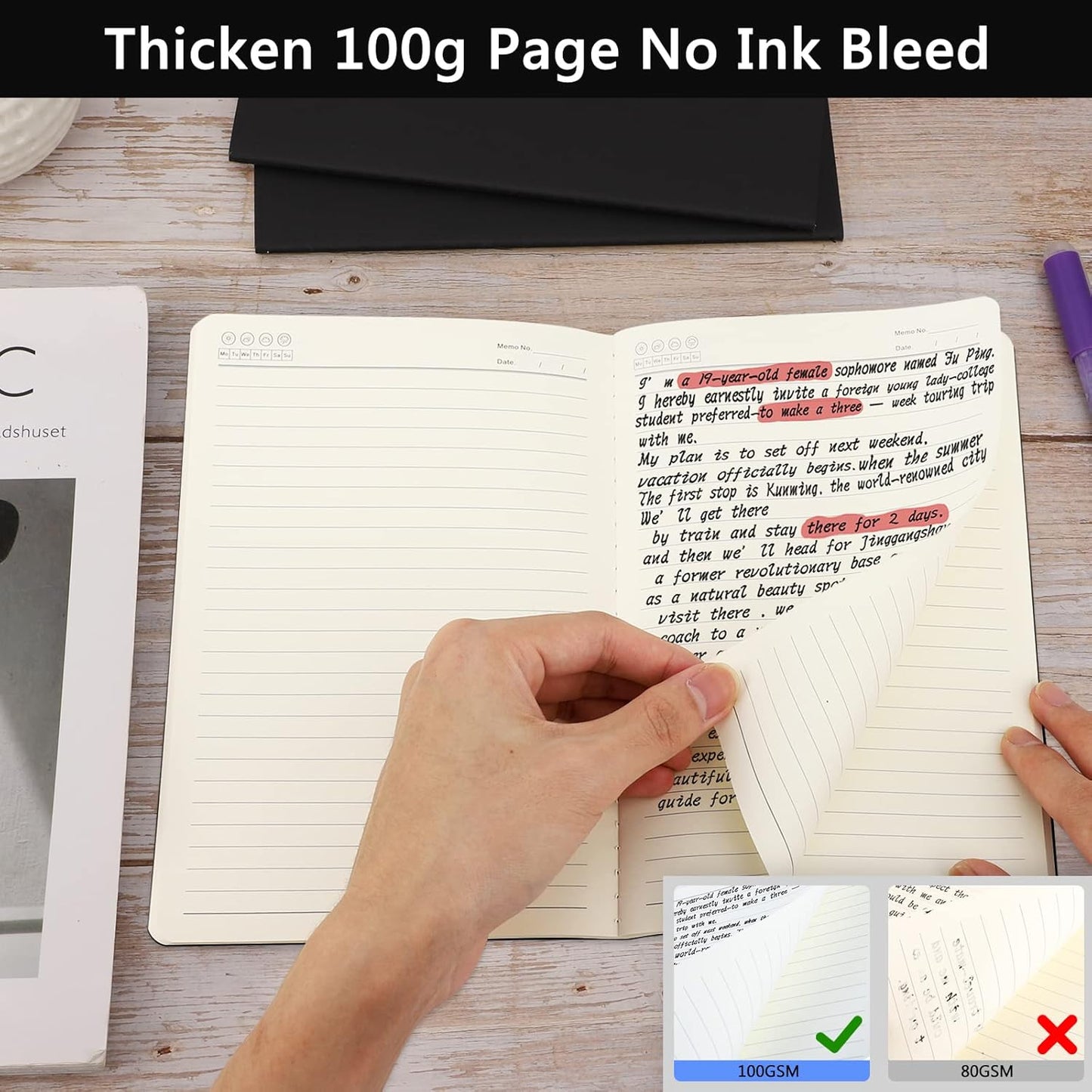 EUSOAR Travel Journal Notebook, A5 12 Pack 5.5" x 8.2" Soft Cover Lined Notebooks Journal, Drawing Notebook Notepad Sketchbook, Students Office Subject Diary Notebooks Journal 60 Lined Pages/30 Sheets