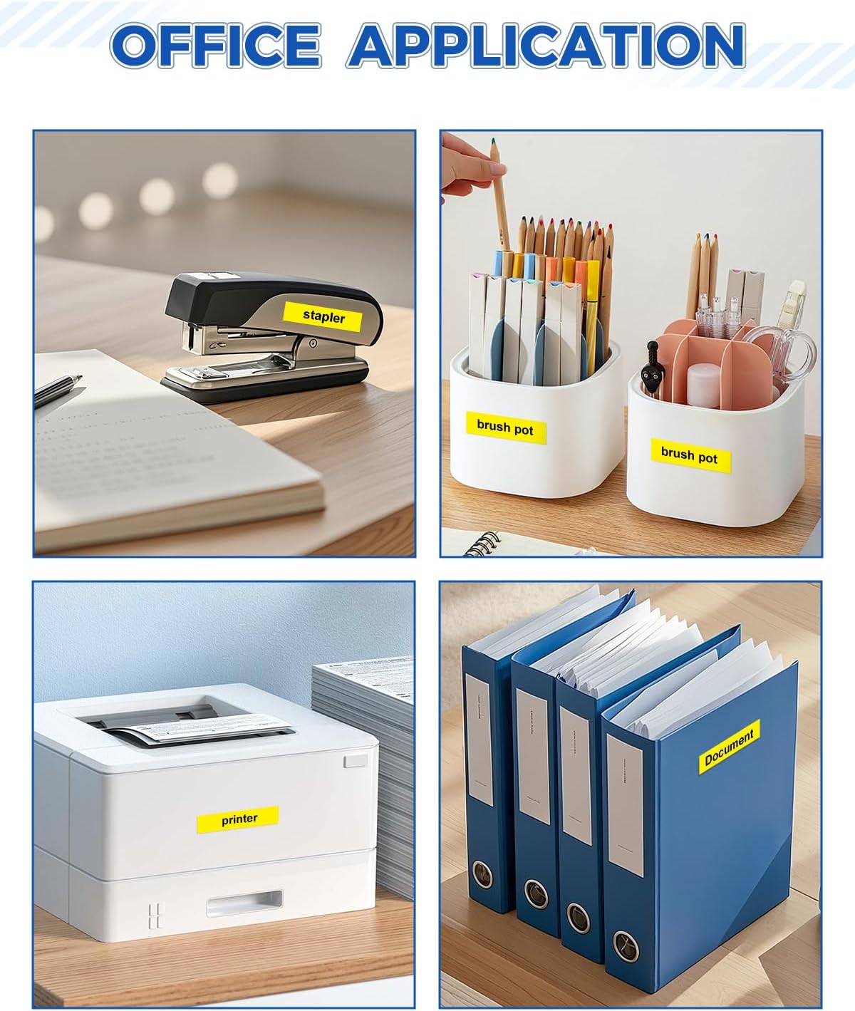 Tze631 12mm 0.47" Laminated Yellow Tape Compatible for Brother Tze-631 Tz-631 P Touch Tz Tze Label Tape 12mm 1/2" Black on Yellow for PTD210 PTD220 PTD400 PTD600 PTD610BT Label Maker, 4-Pack