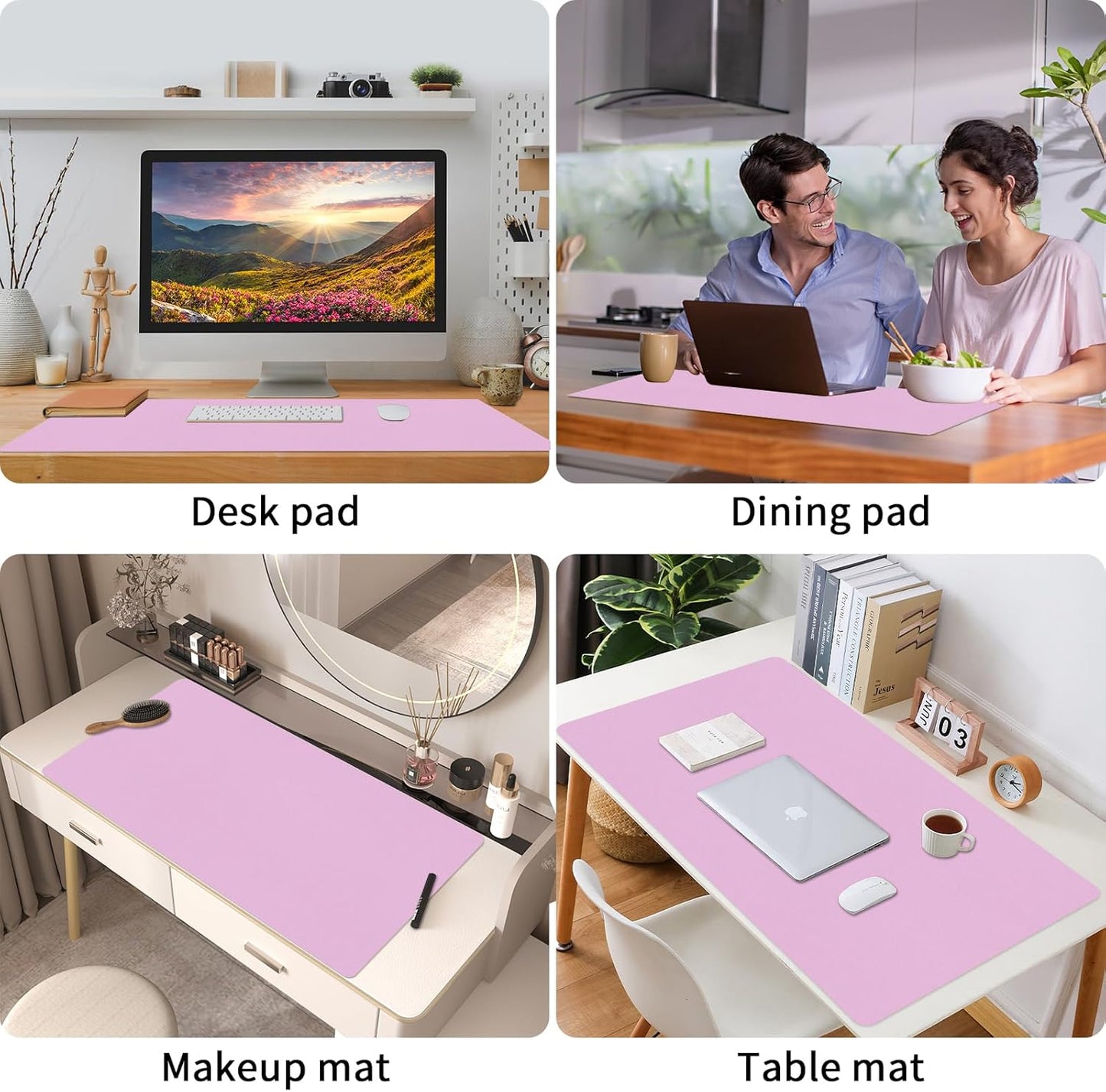 Bloss Purple Desk Mat, Desk Matt for Desktop, Large Leather Desk Pad, Desk Pad Mat Waterproof, Computer Mat for Office Work/Home/Decor (31.5 x 15.7 Inches)