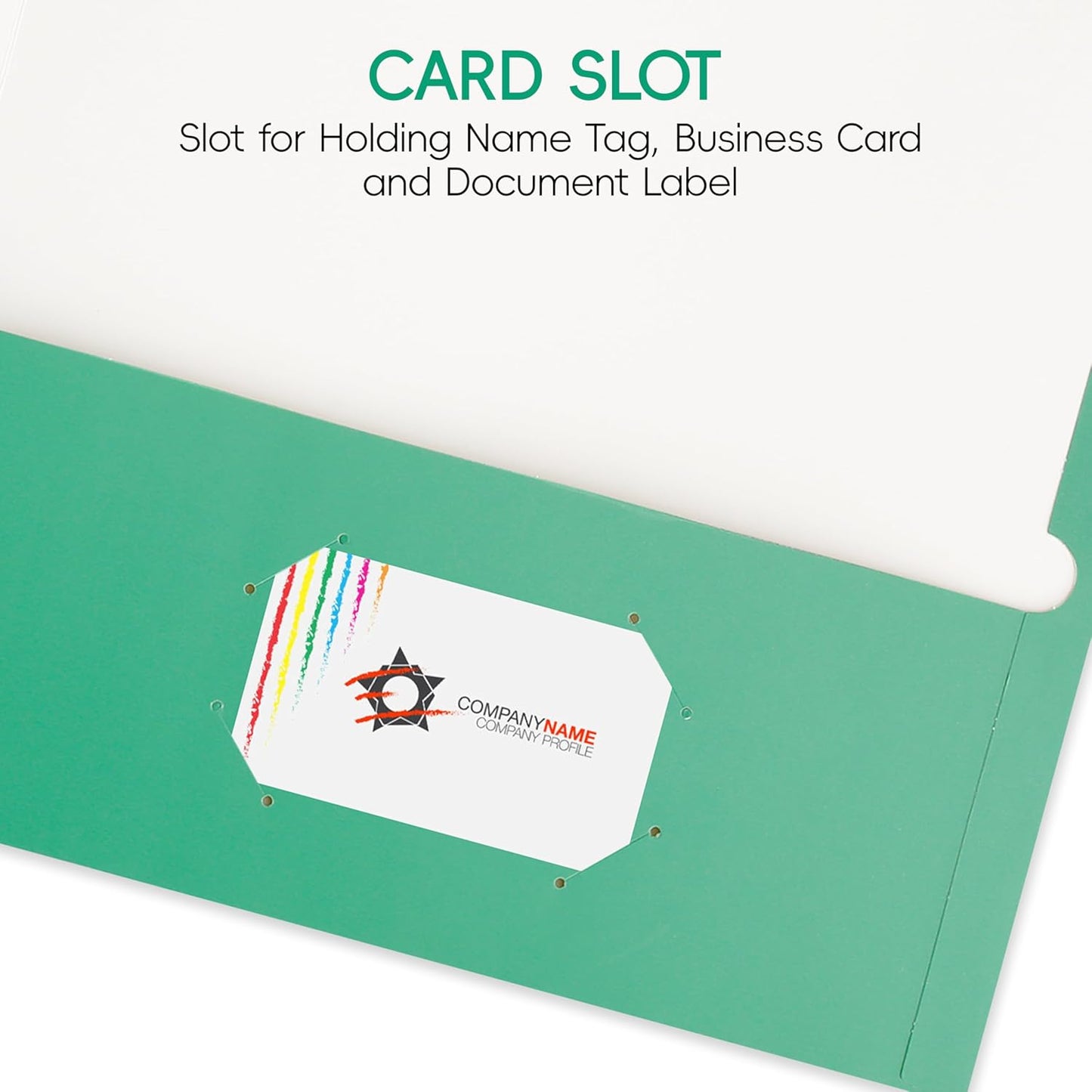 50 Pack Folders with Pockets, Pocket Folders Fit Letter Size Paper, with Business Card Slot, 2-Pocket Folder for School Office Home Business