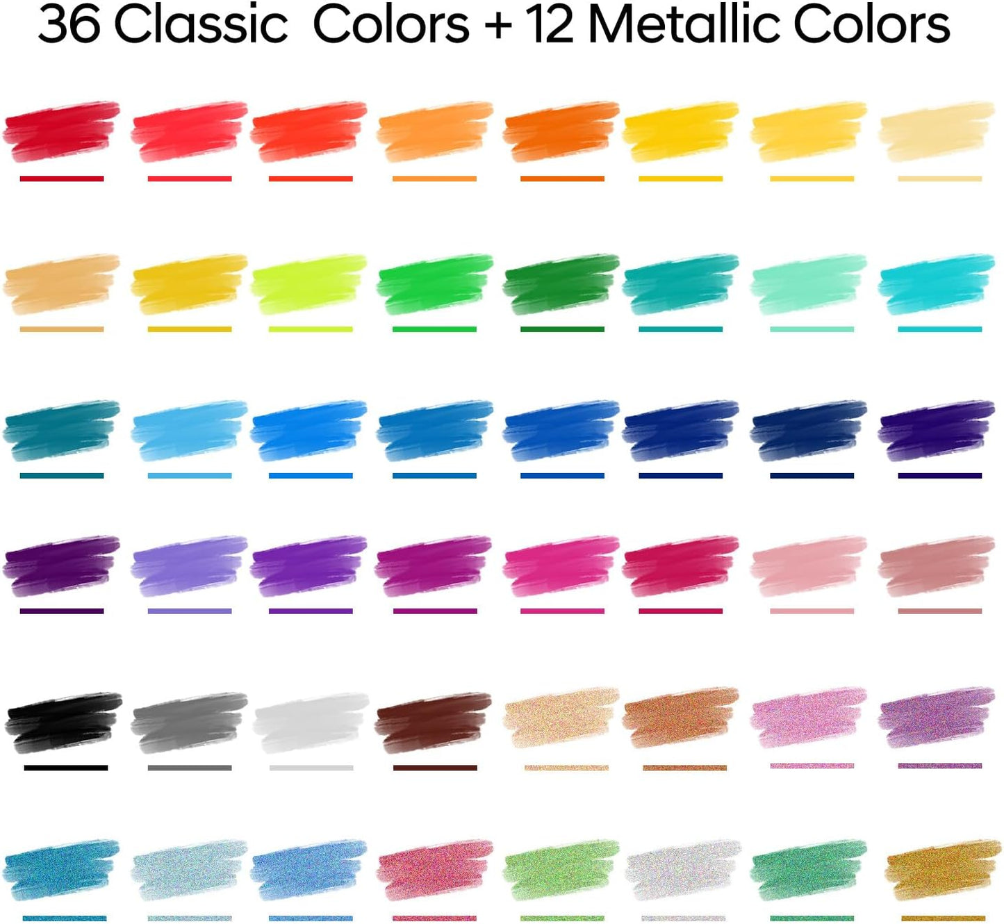 48 Colors Acrylic Markers,Dual Tip Acrylic Paint Markers with Fine Tip and Brush Tip,Acrylic Paint Pens for Rock Painting,Fabric,Crafts,Wood,Glass,Canvas,Plastic,Scrapbook,Art Supplies