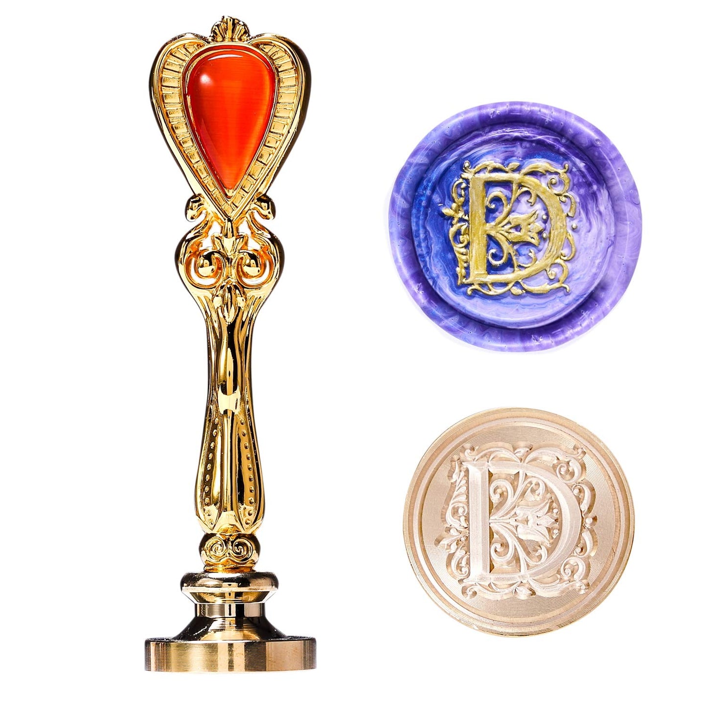 Letter D Alphabet Sealing Wax Stamp, Wax Seal Stamp D, Gold