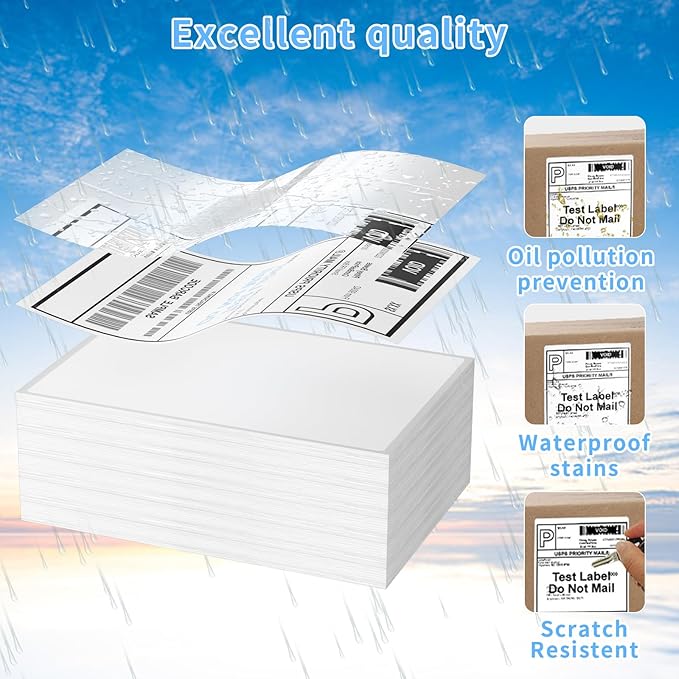 Direct Thermal Label-Shipping Label 4x6-NefLaca Thermal Printer Sticker 4"x6",Compatible with Rollo,Nelko,Zebra. MUNBYN Printer(Pack of 500 Labels)