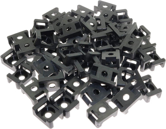 DGZZI Cable Tie Mount 100PCS 23 x 16 x 9mm Screw Type Saddle Shape Cradle Mounts Bases Clips Cable Holder Black