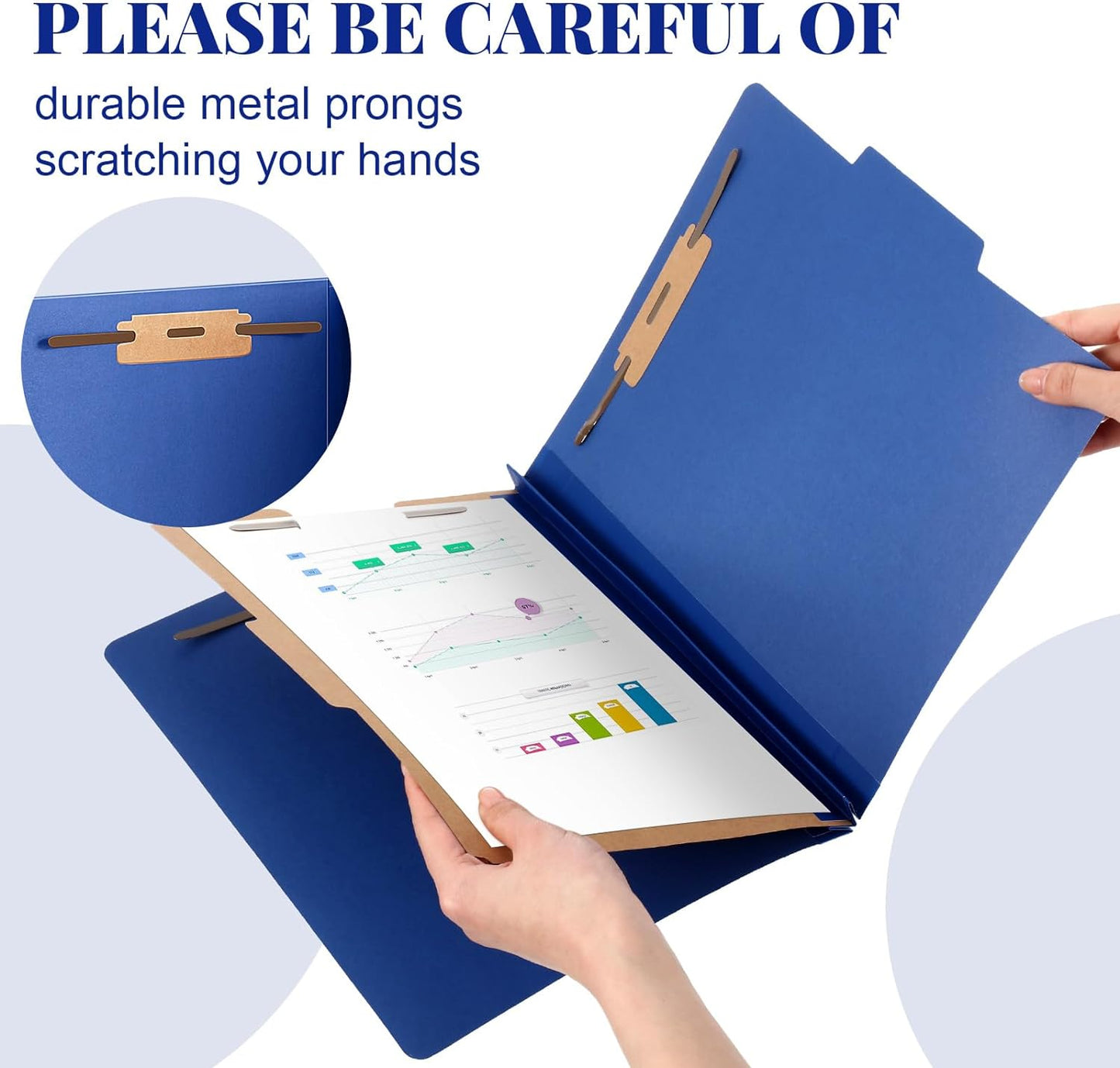 72 Pcs Classification Folders Letter Size, 1 Divider Pressboard File Folder with Fasteners, Expanding File Organizer Bulk for Teachers, Clergy, Office, Church, Christmas Donations (Dark Blue)