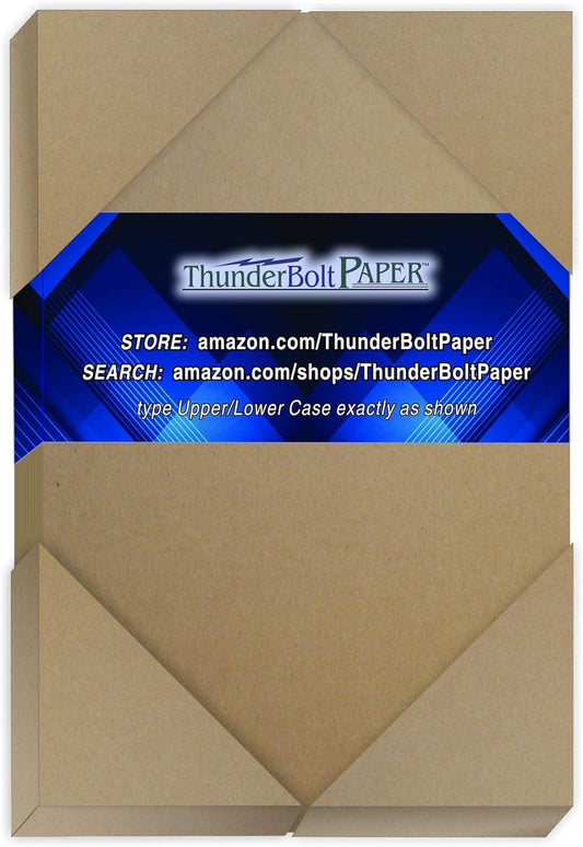 50 Sheets Chipboard 40pt (Point) 4.25 X 5.5 Inches Medium Weight One Fourth Letter Size .040 Caliper Thickness Cardboard Craft and Packing Brown Kraft Paper Board
