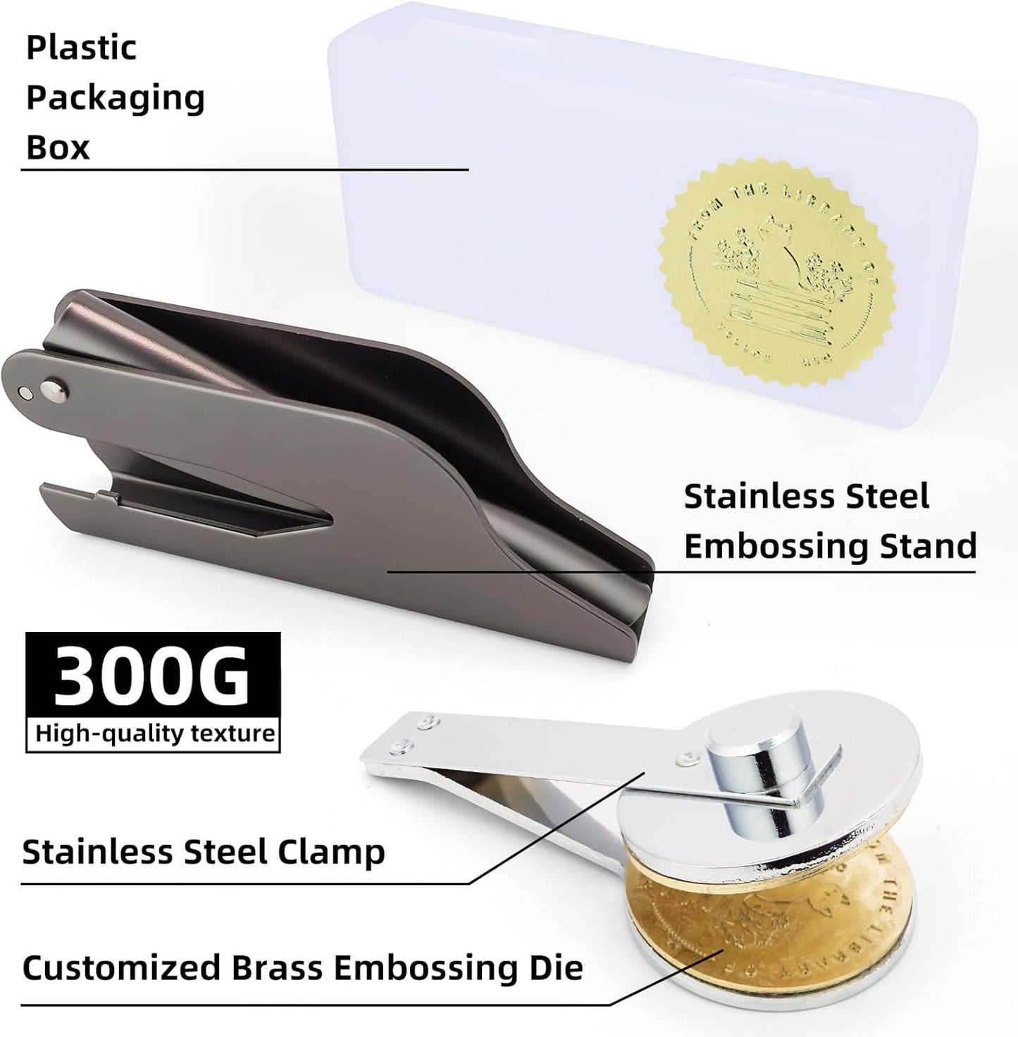 Book Embosser Personalized | Embosser Stamp Custom | Ex Libris | Book Stamp Personalized | from The Library of | Floral Book Press | Library Stamp Personalized