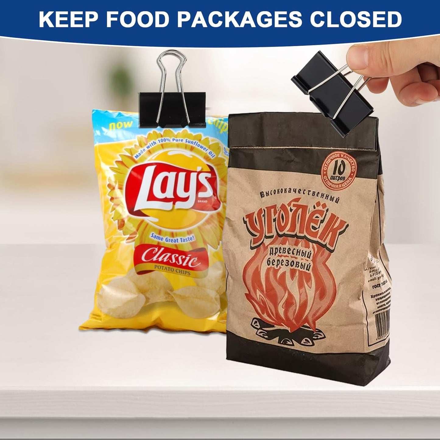 Ufmarine 72 Pcs Large Binder Clips 1.6 inch Length, Big Paper Clips for Office