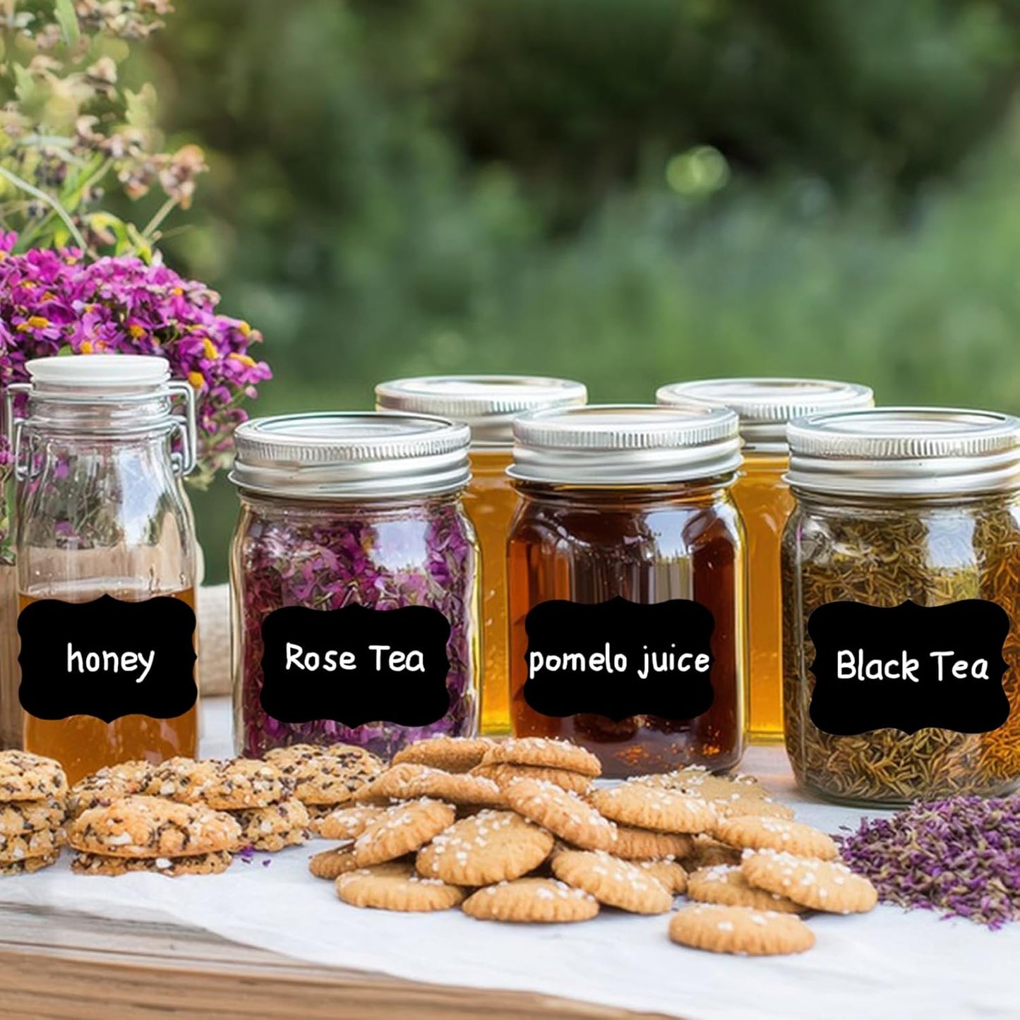 200 Pcs Chalkboard Labels,2.83x1.95 IN Reusable Labels With 1 Liquid Chalk Markers Removable Labels,Suitable for Mason Jars Storage Boxes Food Containers Storage Jars Kitchen Food Spice Storage(Black)