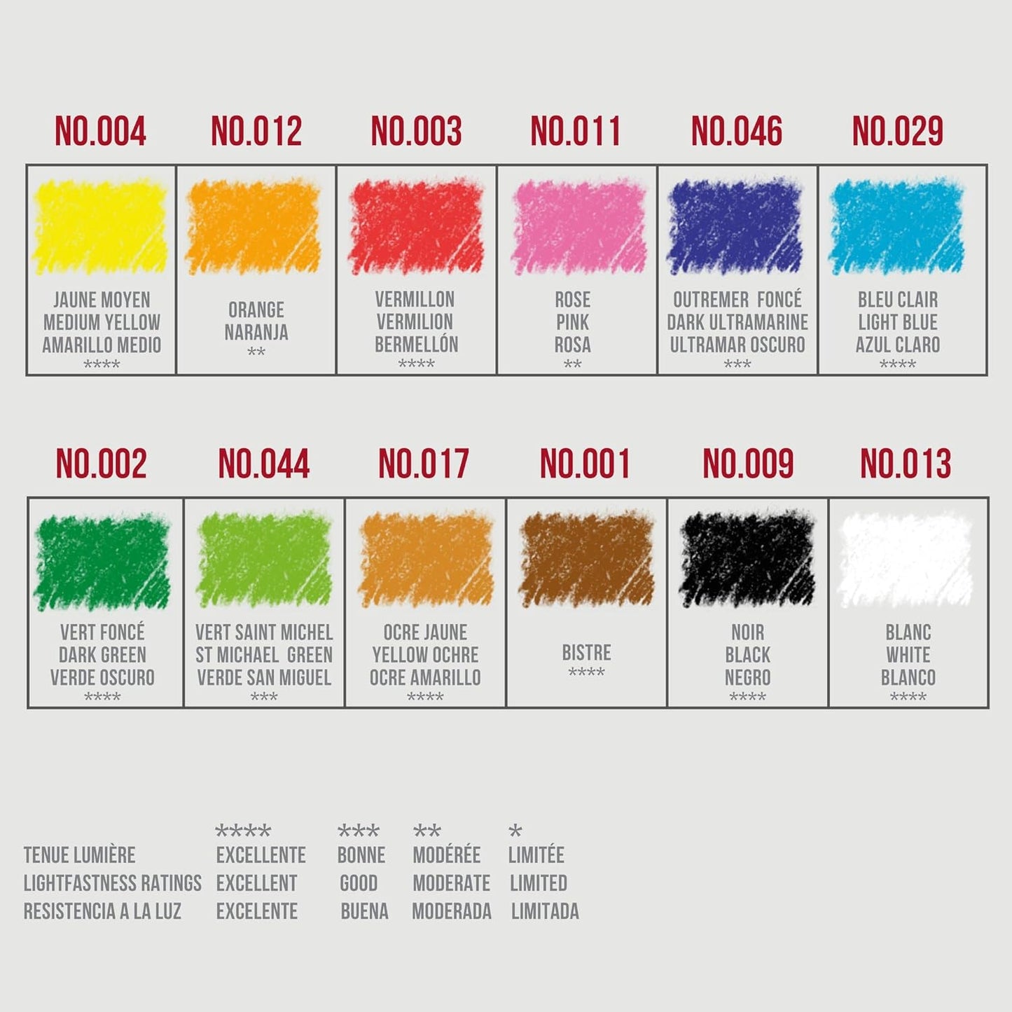 Conté à Paris Pastel Pencils with 12 Assorted Colors, Black