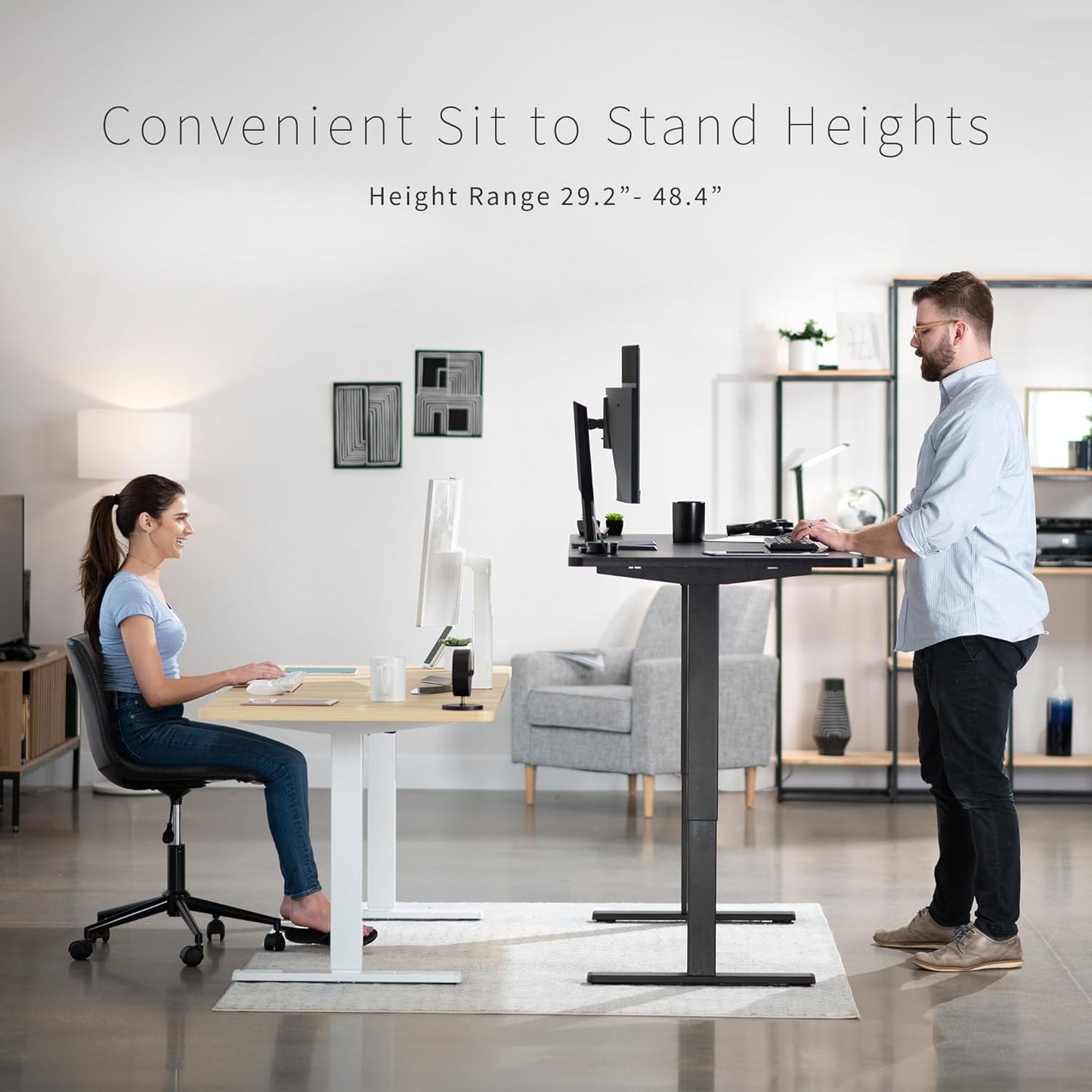 VIVO Electric 71 x 30 in Standing Desk, Memory Height Adjustment, 1B Series, White Top Gray Frame, DESK-KIT-1G7W