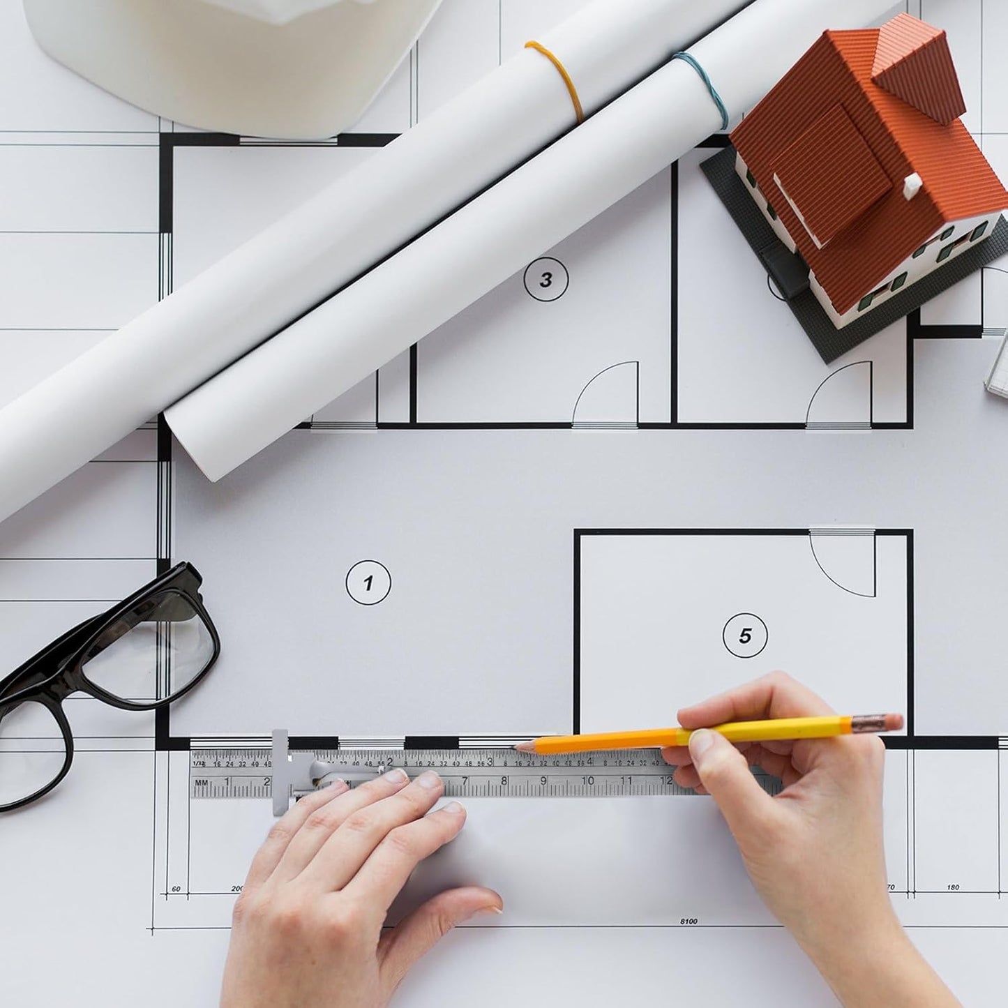 6 Inch 15 cm Pocket Ruler Flexible Precision Stainless Steel Ruler with Detachable Clips Stainless Steel Pocket Clip Scale Gauge Metric British System(10 Pieces)