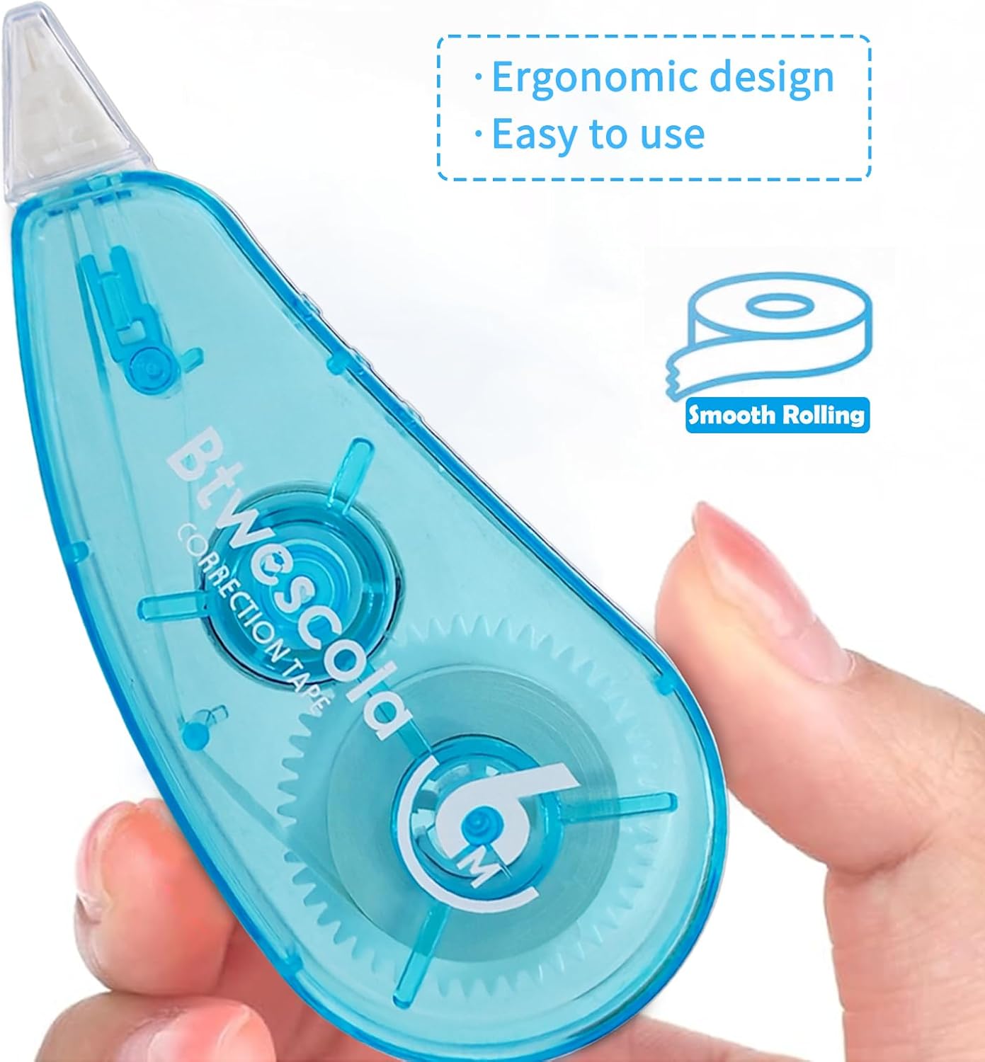 Correction Tape, Easy to Use Applicator for Instant Corrections, 19.7Feet 12-Count Pack Correction Tape for School, Office, Crafting(12pcs/Set)