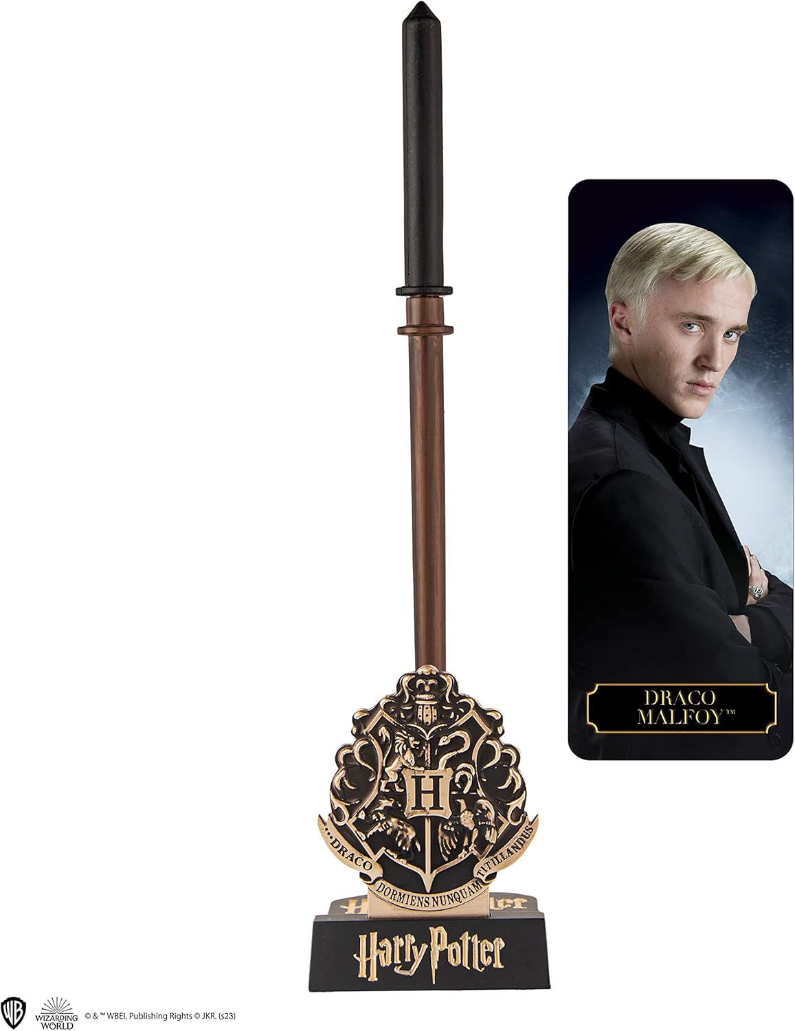 Cinereplicas Harry Potter Drago Malefoy Wand Pen with Base and Lenticular Bookmark