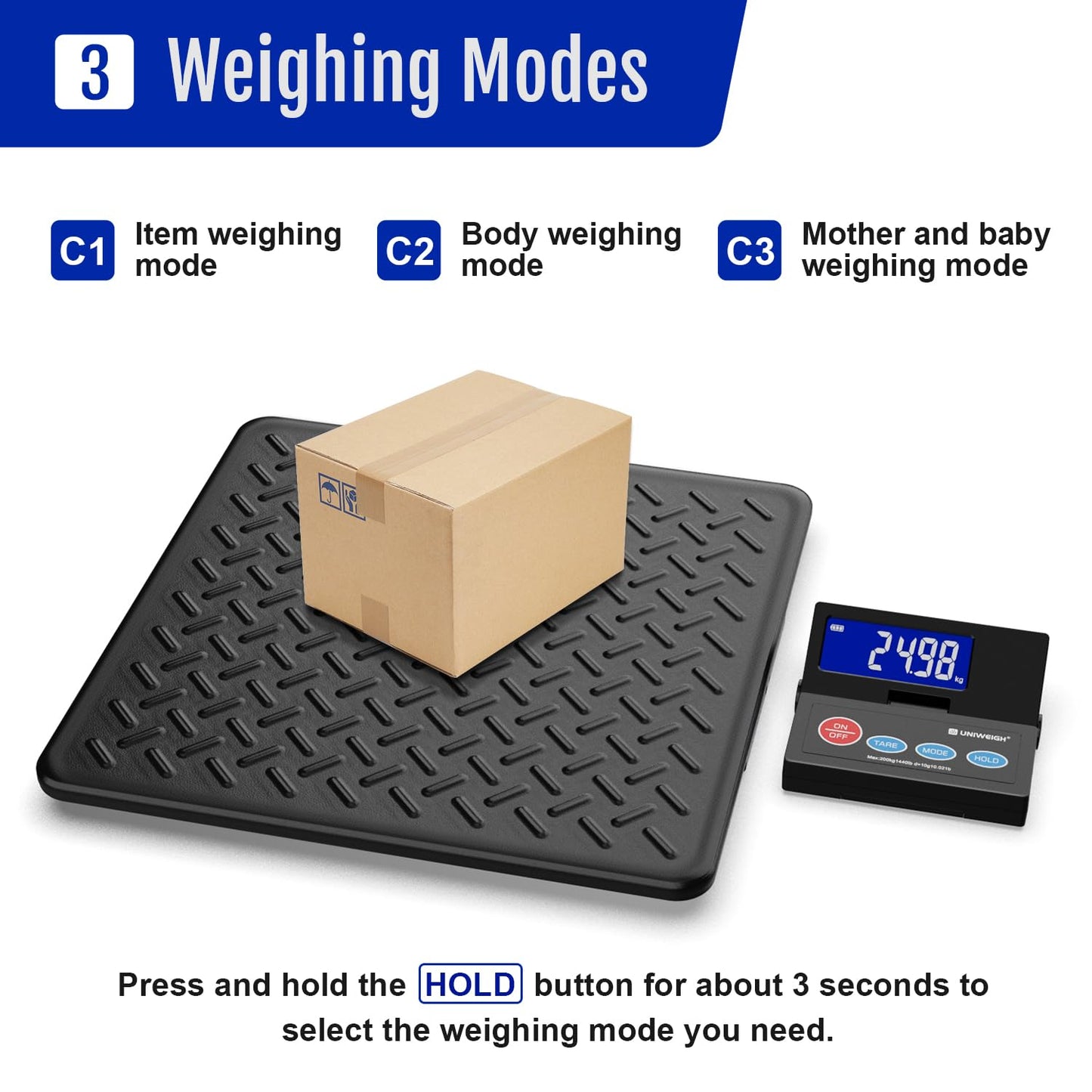 440lb Postal Scale,10g Accuracy Digital Shipping Scale for Packages with Backlit LCD,Alloy Steel Platform,USB-A/Battery Power,Tare/Hold/Auto-Off,Mail Scale for Small Business Postage Weighing