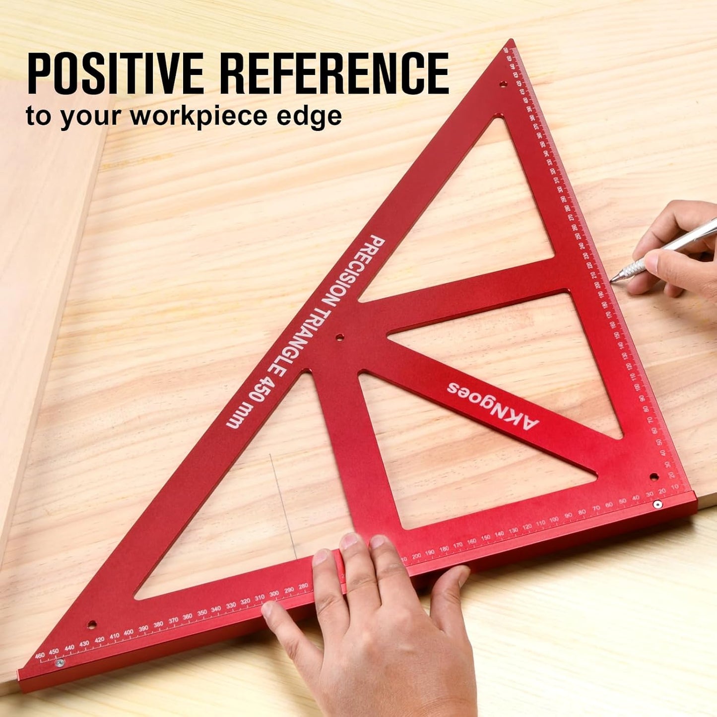 Precision Triangle Square 12inch, Metric & Imperial Scale Framing Square for Precise 90 and 45-Degree Measurement, Aluminum Alloy Architect Ruler for Carpenter