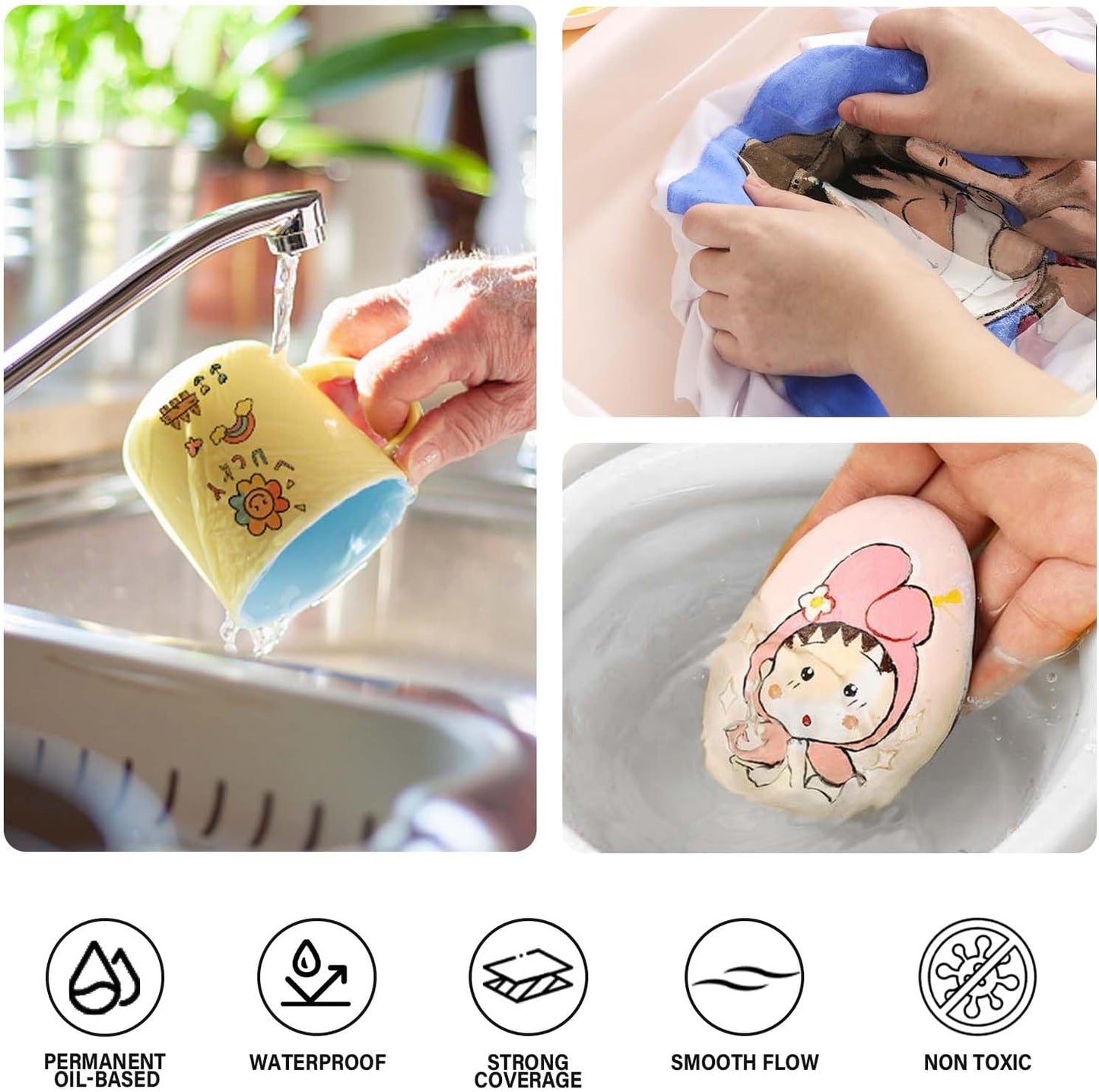 Betem 36 Colors Dual Tip Acrylic Paint Pens Markers, Premium Acrylic Paint Pens for Wood, Canvas, Stone, Rock Painting, Glass, Ceramic Surfaces, DIY Crafts Making Art Supplies