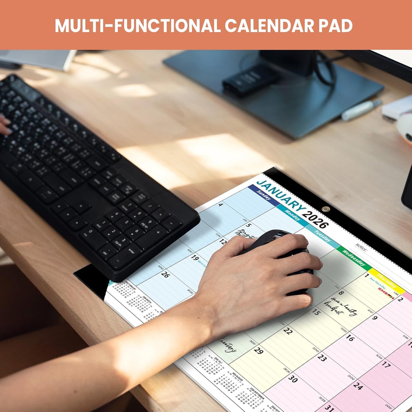 COMIX 12 Month Desk Calendar 2026 (Jan 2026–Dec 2026) – 17" x 12" Wall Calendar with to-Do List & Notes,2026 Calendar Monthly Planner for Home, School, or Office Organization