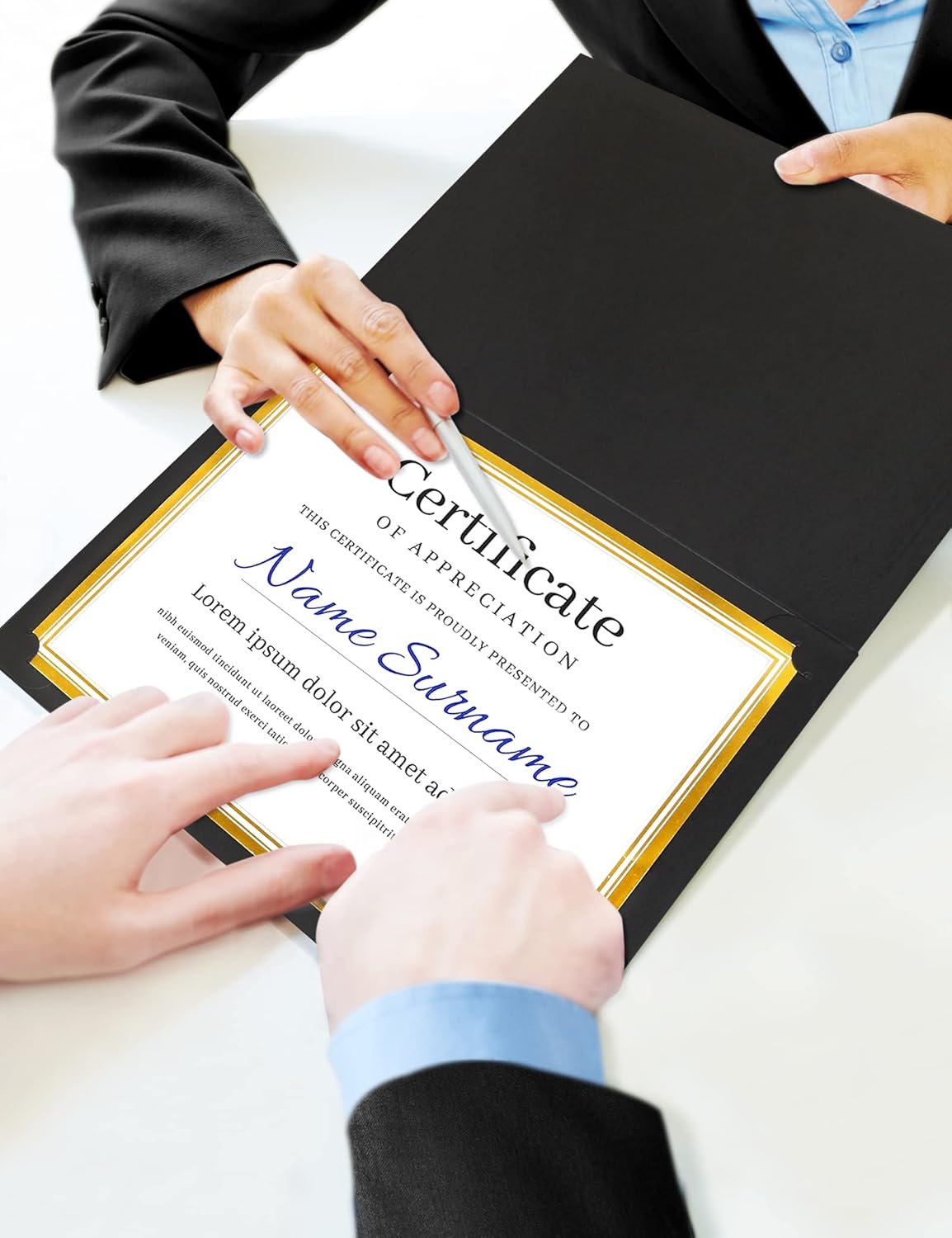 GNL Certificate Holders - 100 Packs Black Diploma Holders, Certificate Covers with Gold Foil Border, for Letter Size 8.5 x 11 Award Certificate Paper and Documents
